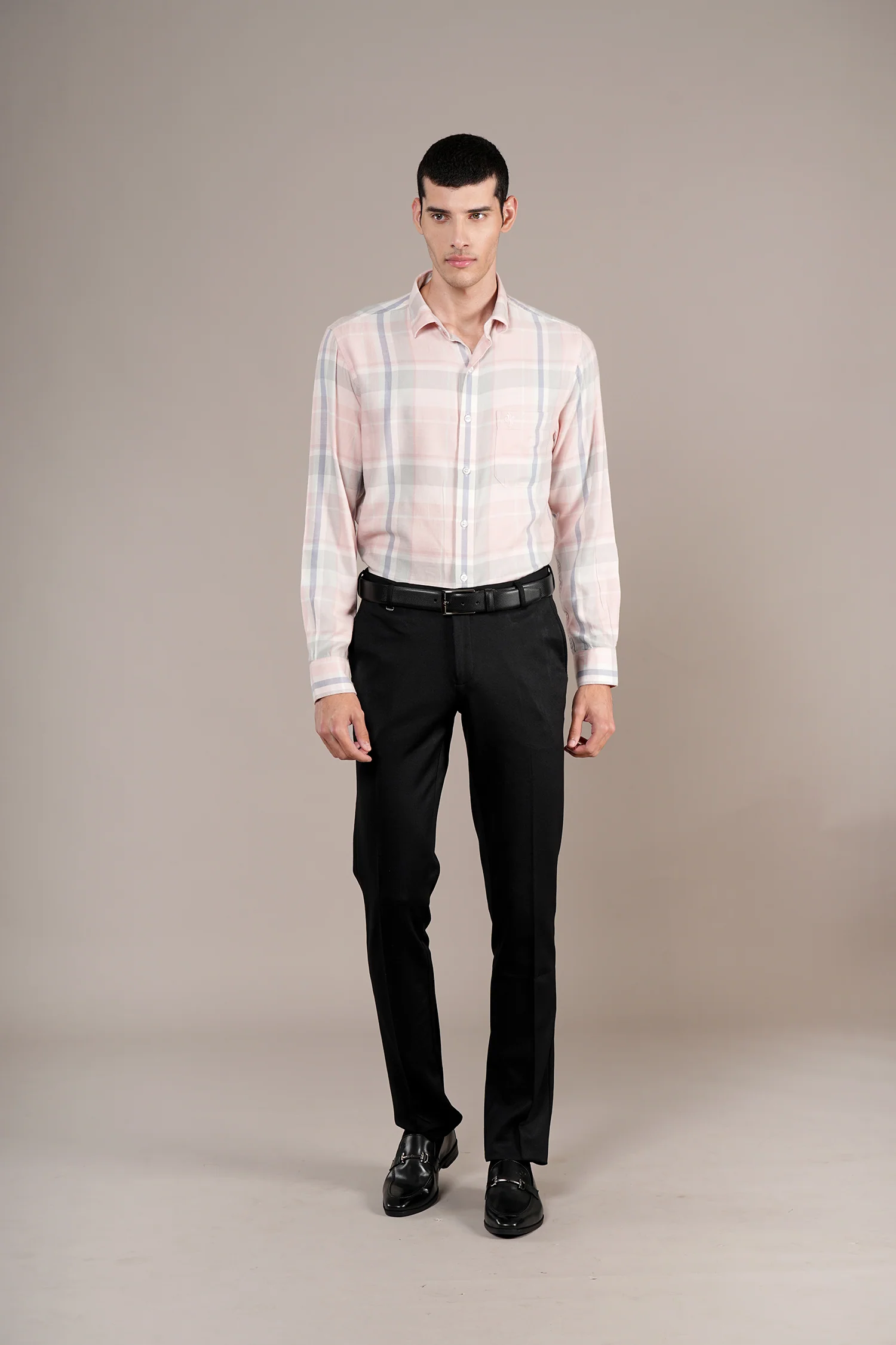 Casual Shirt for Men | Breathable & Soft with Color Fastness Regular Fit Spread Collar Neck Viscose Fabric Checkered Pattern - Image 2