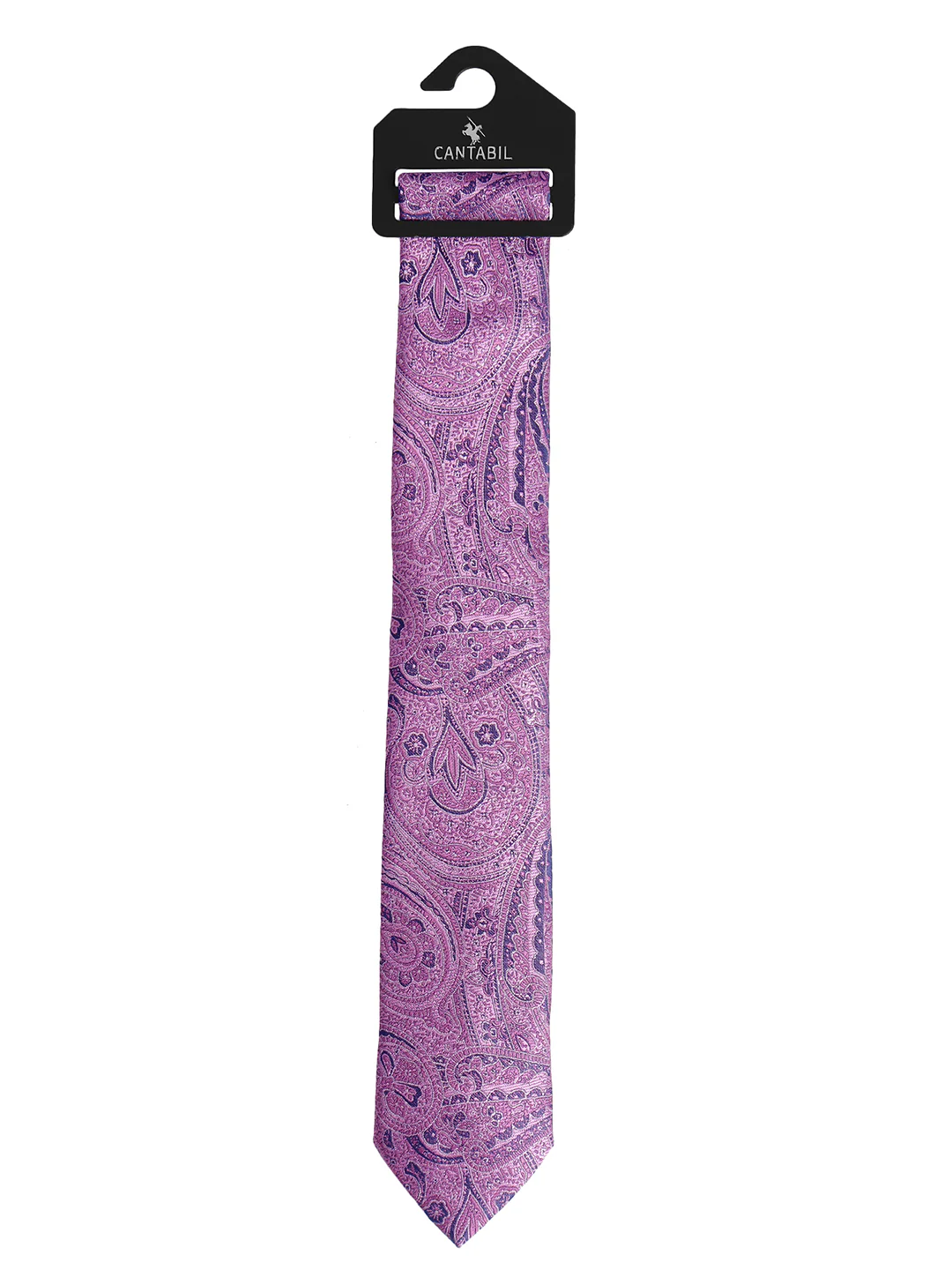 Men's Pink Paisley Printed Broad Tie - Image 2