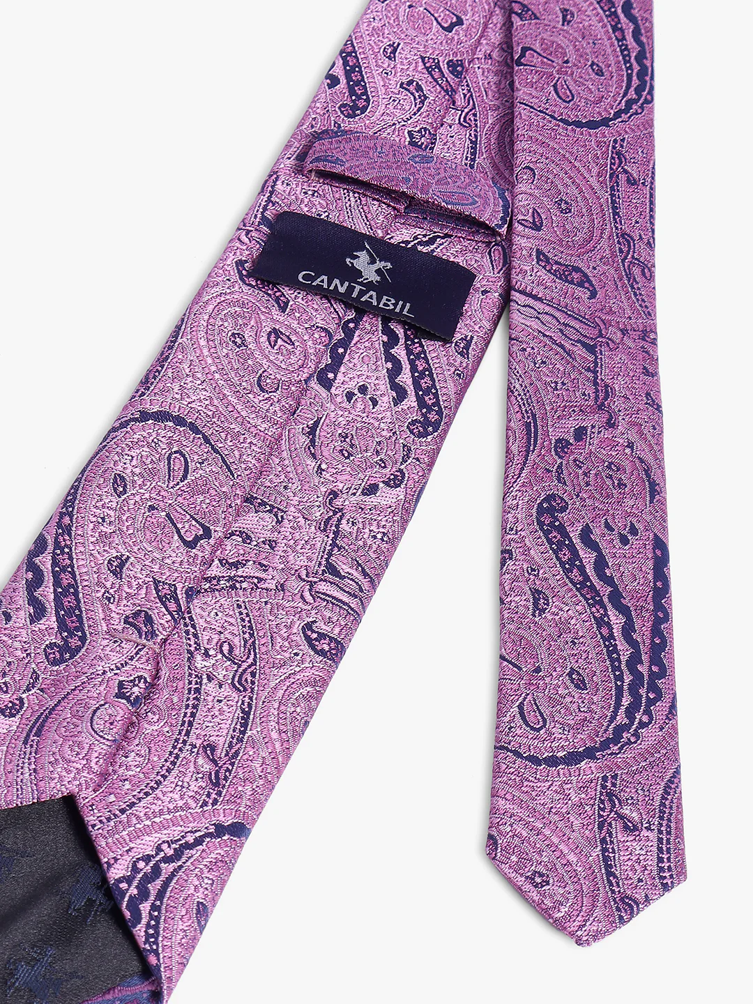 Men's Pink Paisley Printed Broad Tie - Image 3