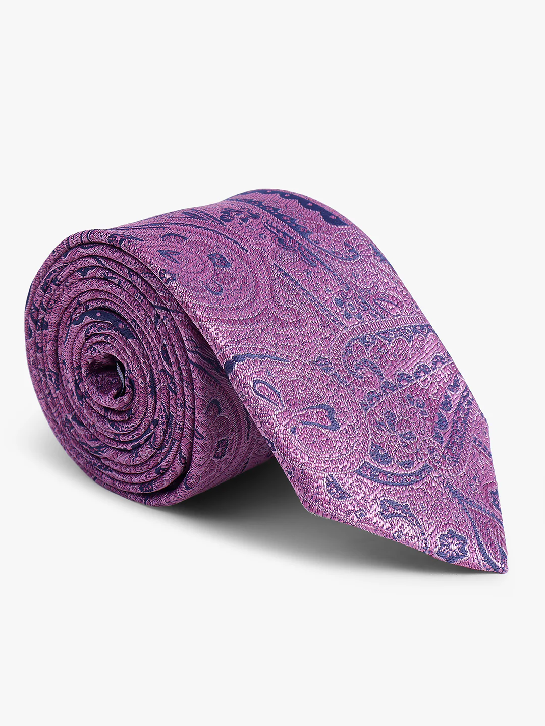 Men's Pink Paisley Printed Broad Tie - Image 4