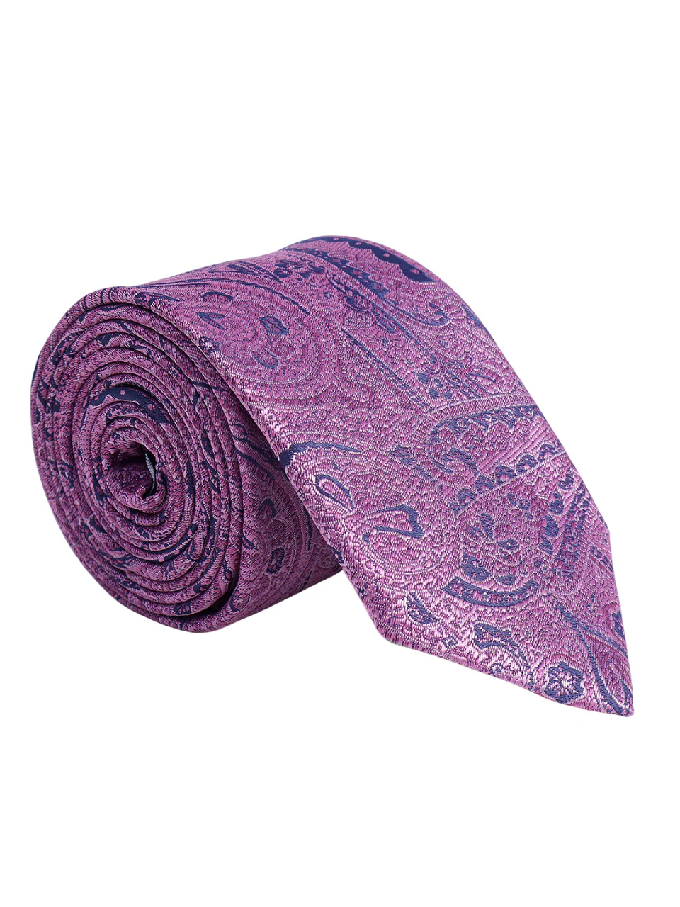 Men's Pink Paisley Printed Broad Tie - Image 5