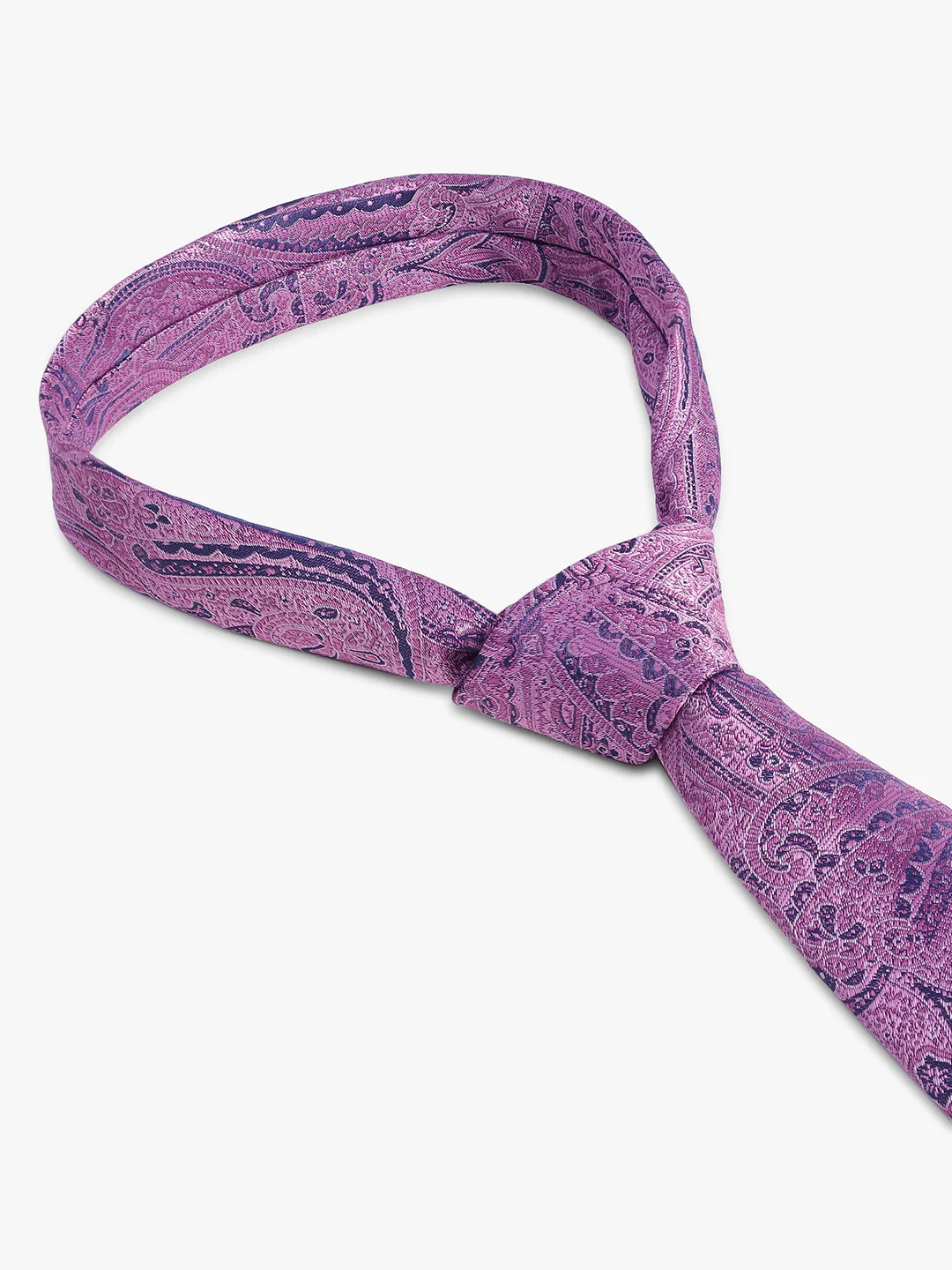 Men's Pink Paisley Printed Broad Tie - Image 6