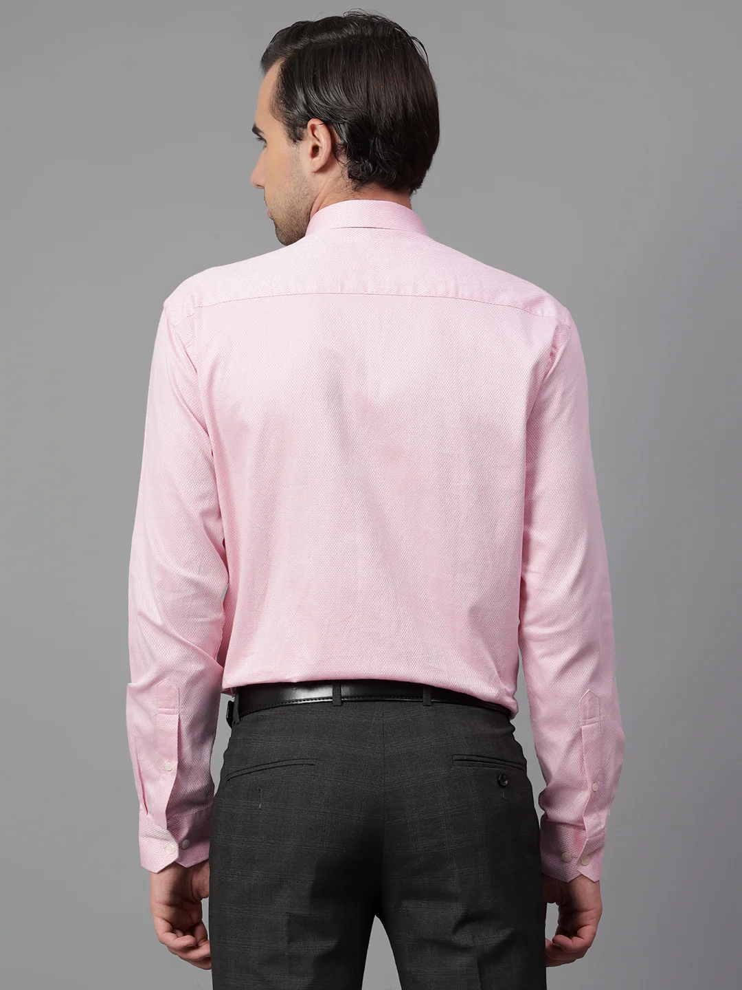 Formal Shirt for Men l Breathable & Soft with Color Fastness Regular Fit Spread Collar Neck Giza Cotton Fabric Self Design Pattern - Image 2