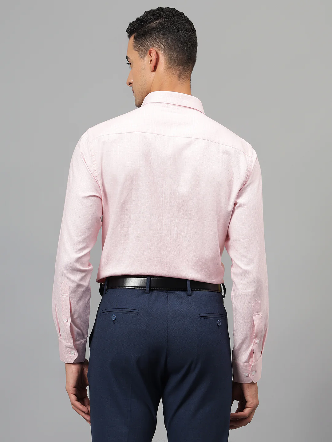 Formal Shirt for Men l Breathable & Soft with Color Fastness Regular Fit Spread Collar Neck Cotton Fabric Self Design Pattern - Image 2