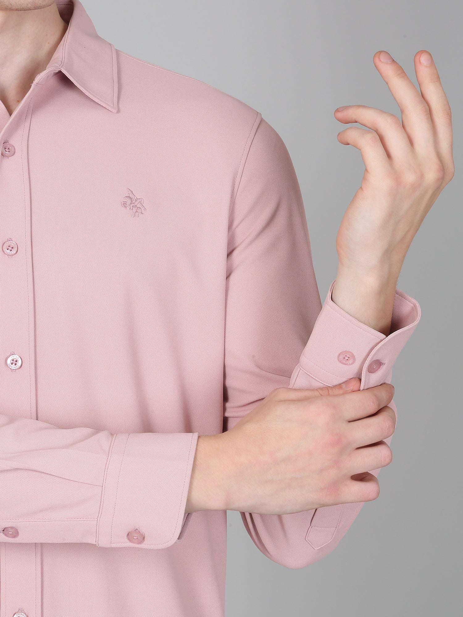 Casual Shirt for Men | Breathable & Soft with Color Fastness Regular Fit Spread Collar Neck Polyester Fabric Solid Pattern - Image 3