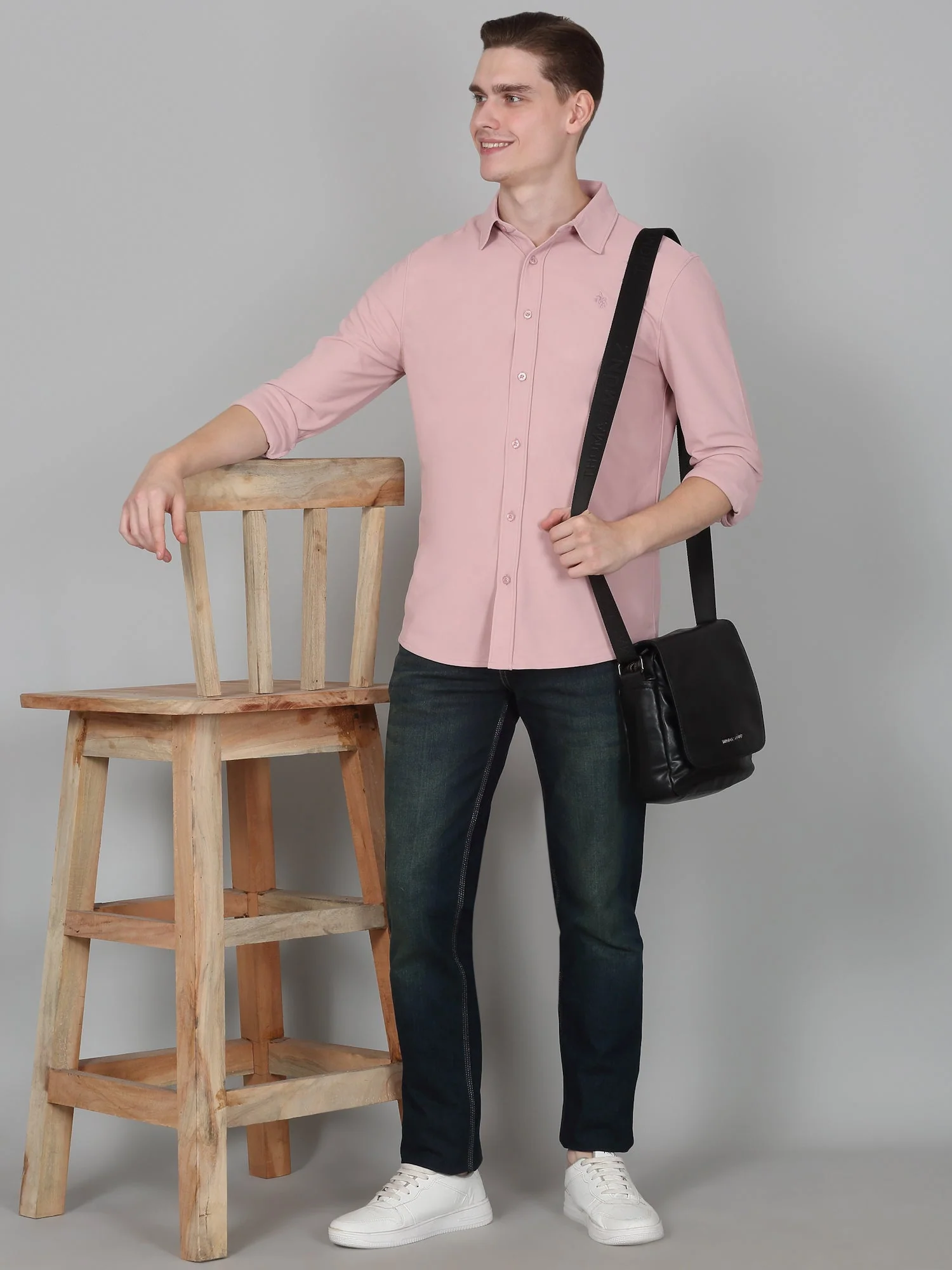 Casual Shirt for Men | Breathable & Soft with Color Fastness Regular Fit Spread Collar Neck Polyester Fabric Solid Pattern - Image 5