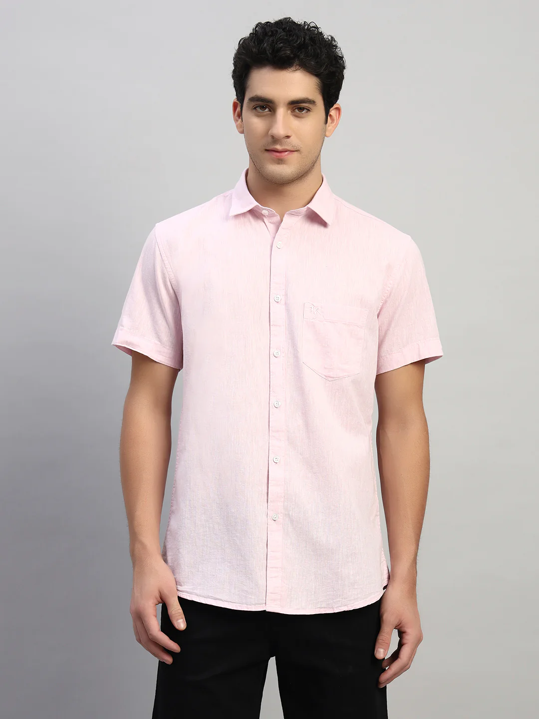 Casual Shirt for Men | Breathable & Soft with Color Fastness Regular Fit Spread Collar Neck Cotton Fabric Solid Pattern - Image 3