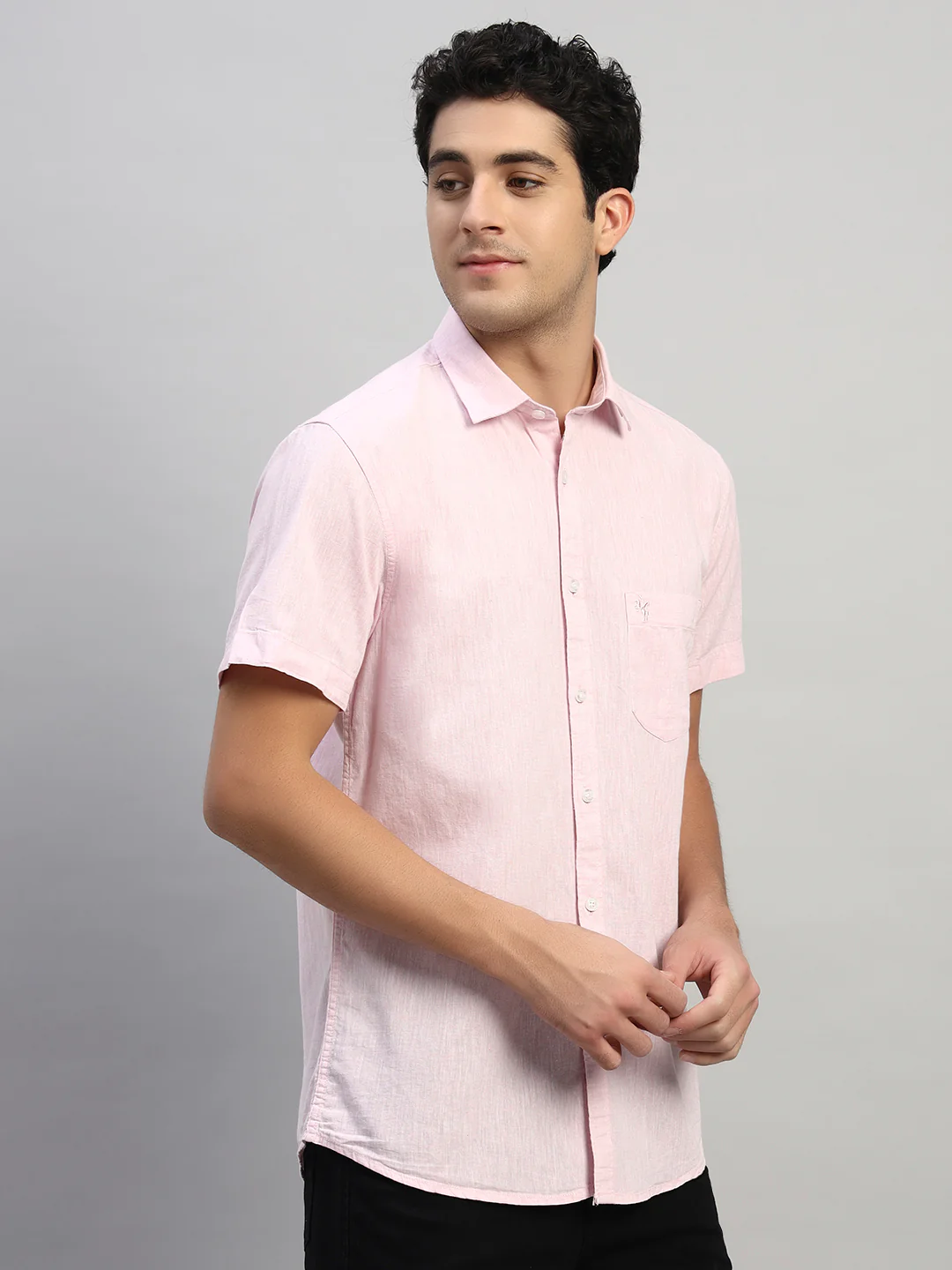 Casual Shirt for Men | Breathable & Soft with Color Fastness Regular Fit Spread Collar Neck Cotton Fabric Solid Pattern - Image 5