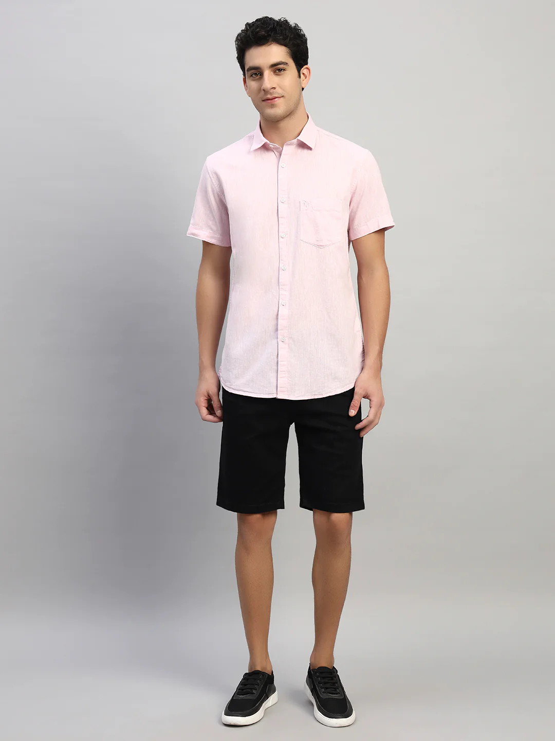 Casual Shirt for Men | Breathable & Soft with Color Fastness Regular Fit Spread Collar Neck Cotton Fabric Solid Pattern - Image 9