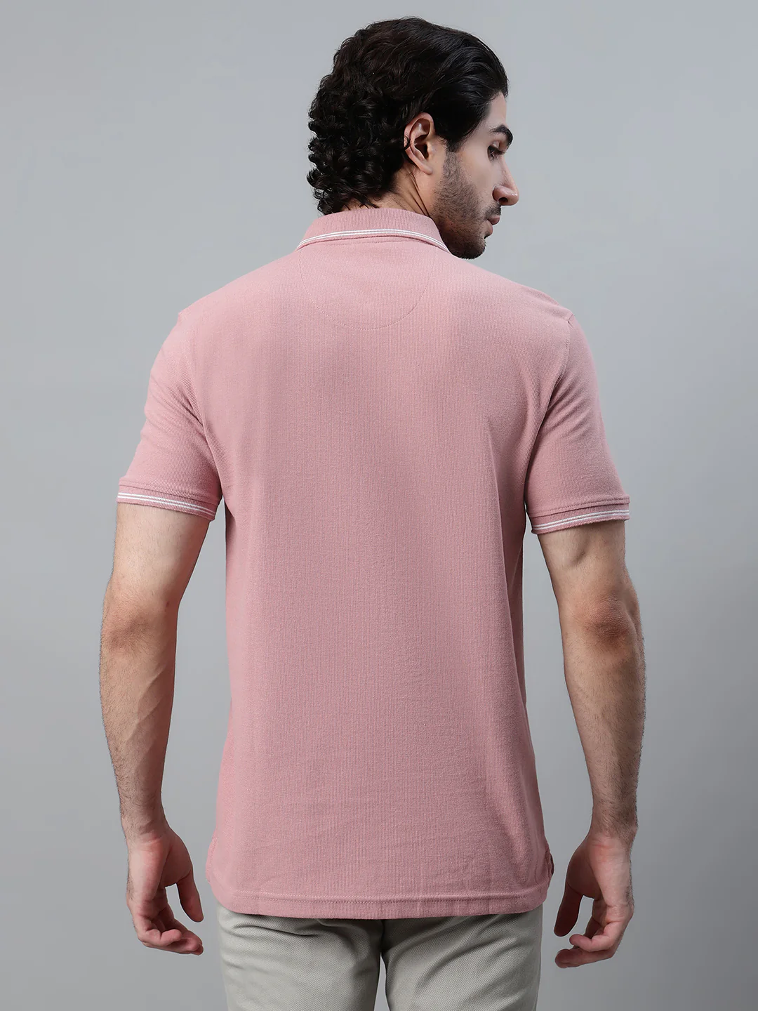T-Shirt for Men | Breathable & Soft with Color Fastness Regular Fit Polo Neck Poly Cotton Fabric Solid Pattern - Image 2