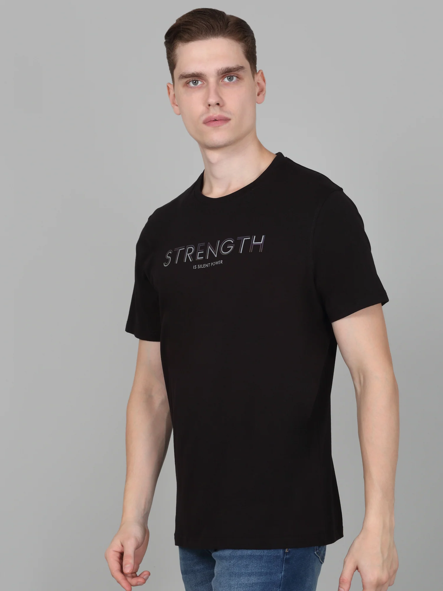 T-Shirt for Men | Breathable & Soft with Color Fastness Regular Fit Round Neck Cotton Blend Fabric Printed Pattern - Image 3