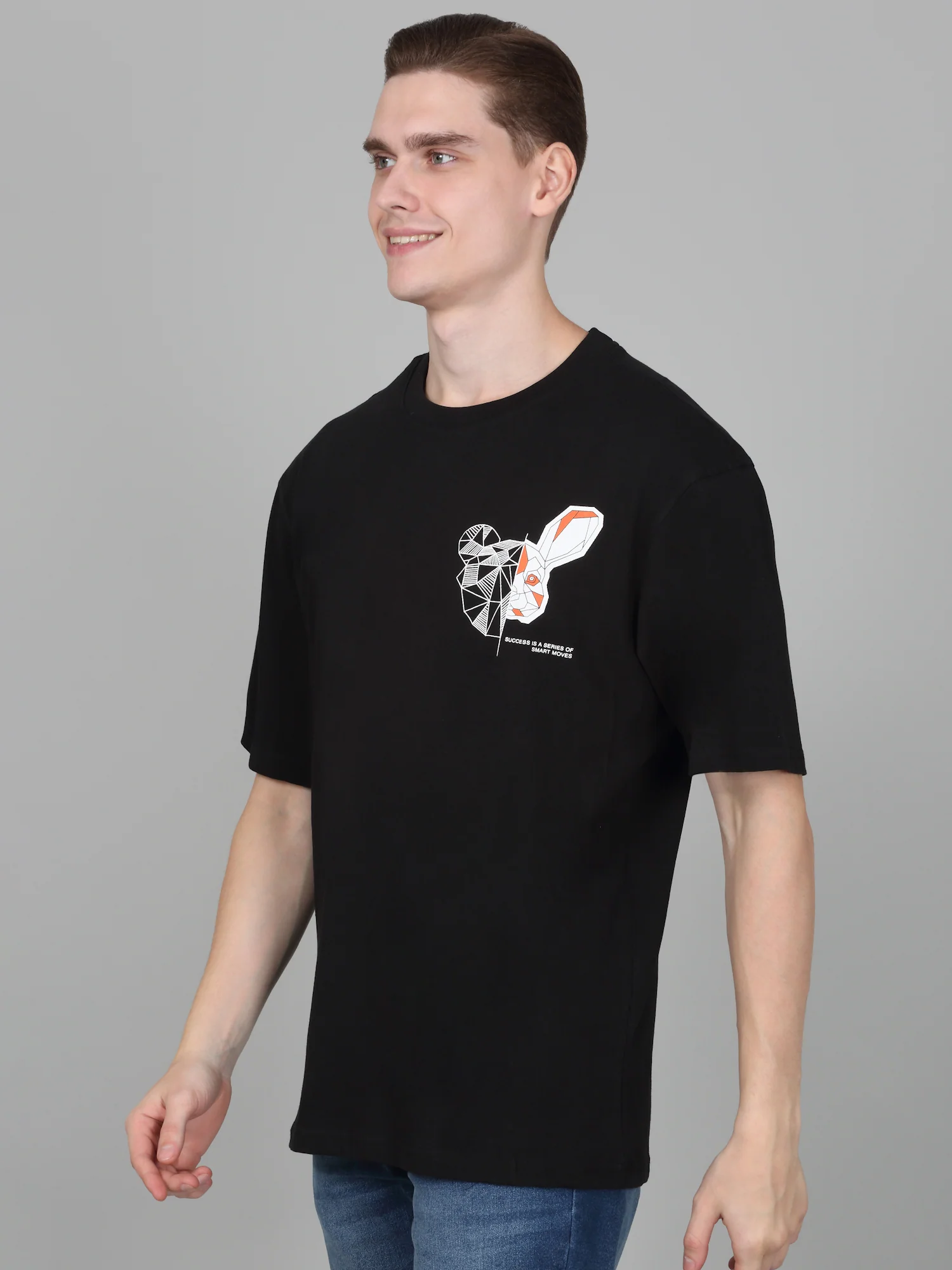T-Shirt for Men | Breathable & Soft with Color Fastness Regular Fit Round Neck Poly Cotton Fabric Printed Pattern - Image 3