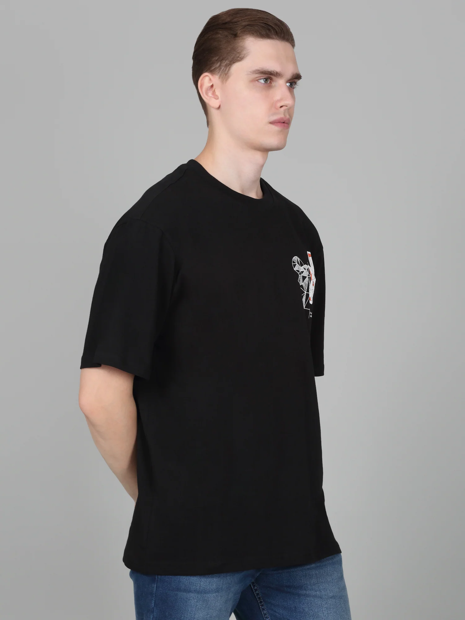 T-Shirt for Men | Breathable & Soft with Color Fastness Regular Fit Round Neck Poly Cotton Fabric Printed Pattern - Image 4