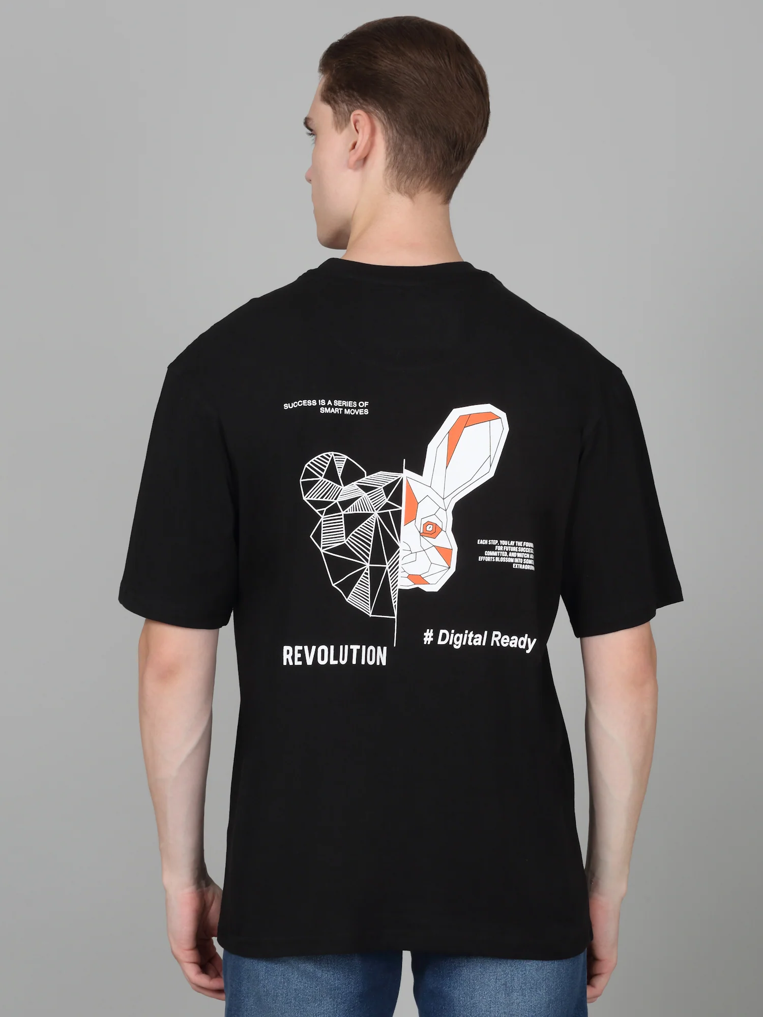 T-Shirt for Men | Breathable & Soft with Color Fastness Regular Fit Round Neck Poly Cotton Fabric Printed Pattern - Image 6