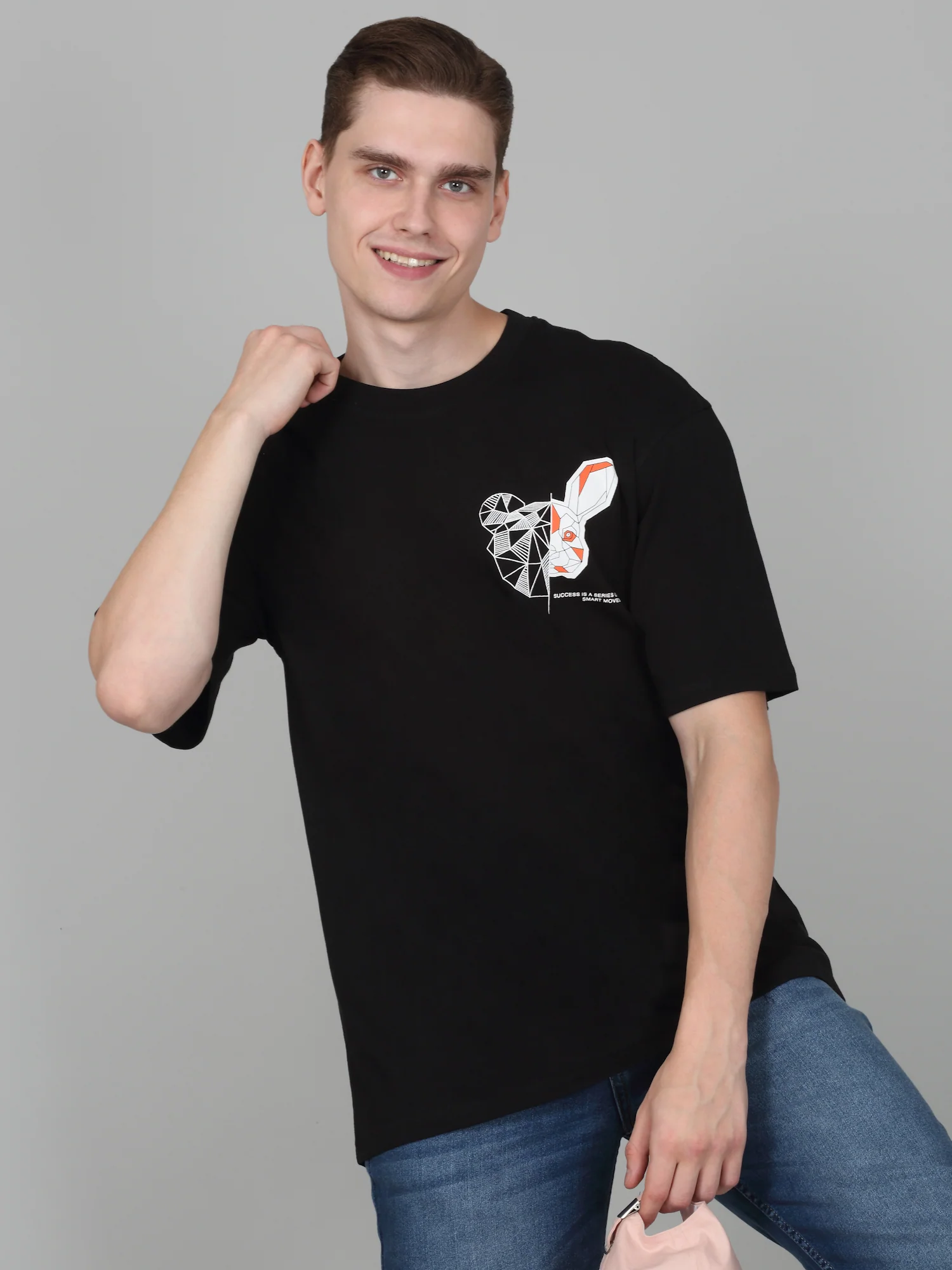 T-Shirt for Men | Breathable & Soft with Color Fastness Regular Fit Round Neck Poly Cotton Fabric Printed Pattern - Image 8