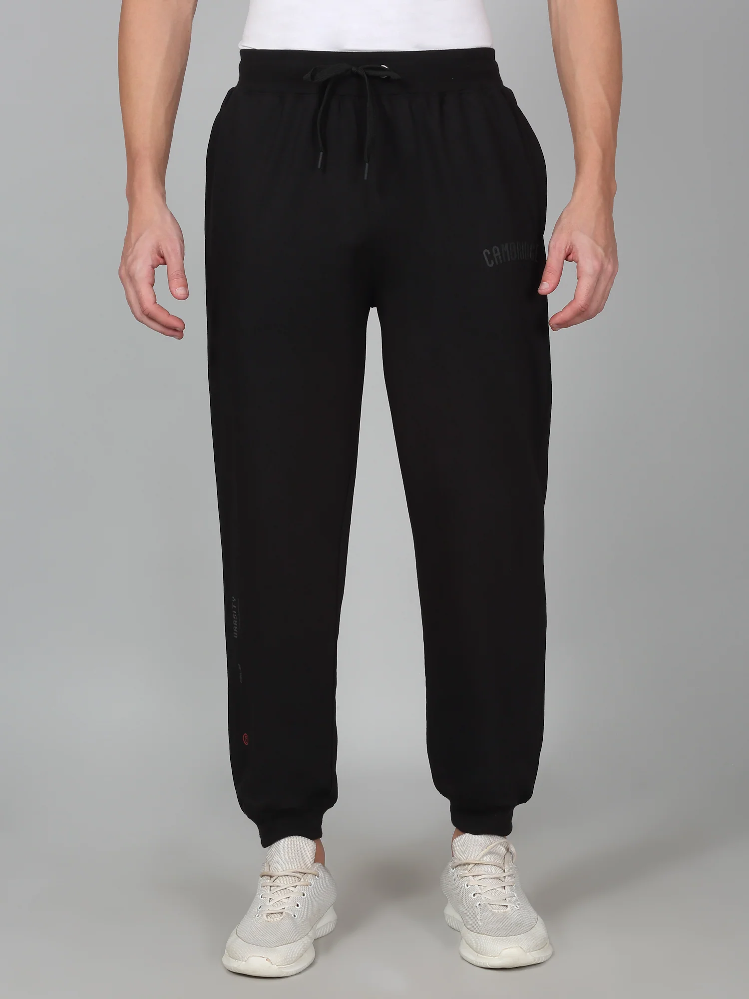 Men's Printed Black Regular Fit Casual Track Pant - Image 2