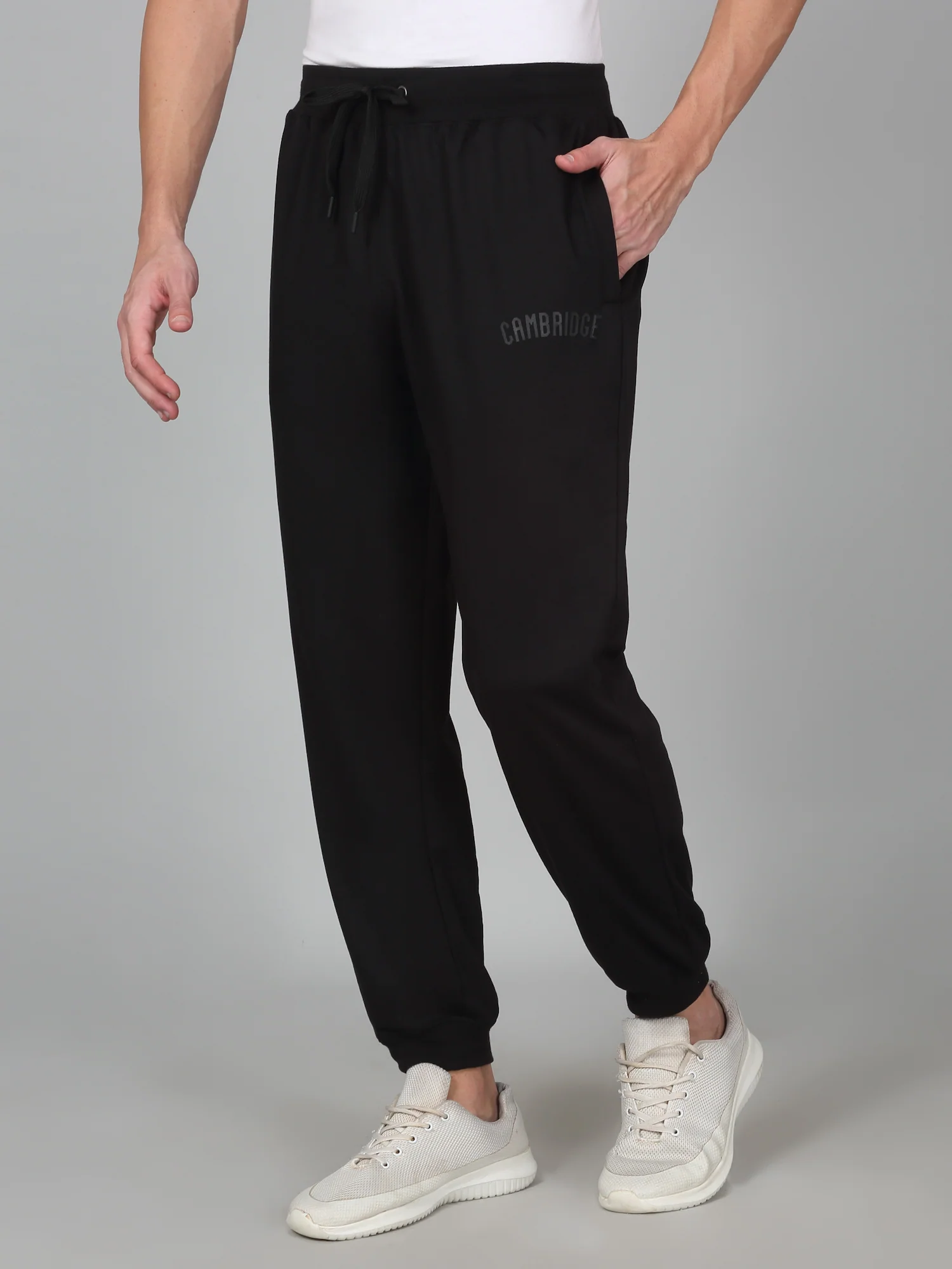 Men's Printed Black Regular Fit Casual Track Pant - Image 3
