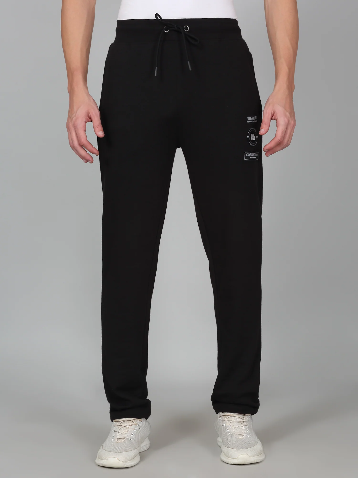 Men's Printed Black Regular Fit Casual Track Pant - Image 2