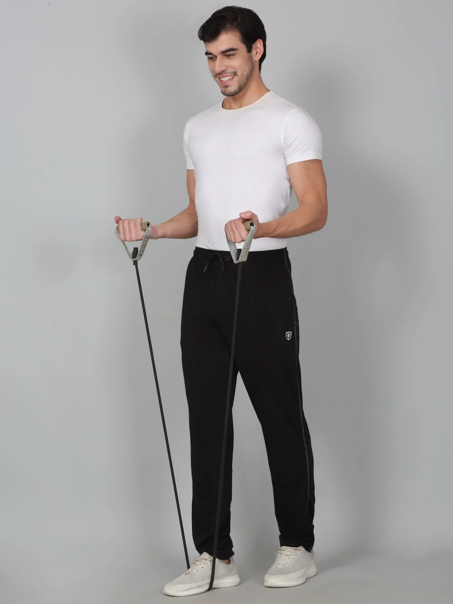 Men's Printed Black Regular Fit Casual Track Pant - Image 5