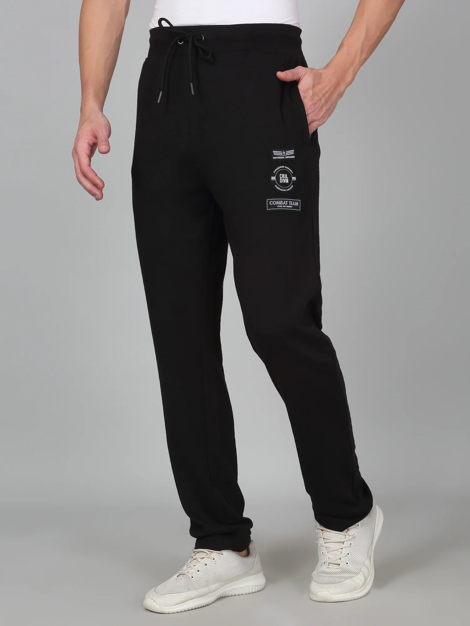 Men's Printed Black Regular Fit Casual Track Pant - Image 3