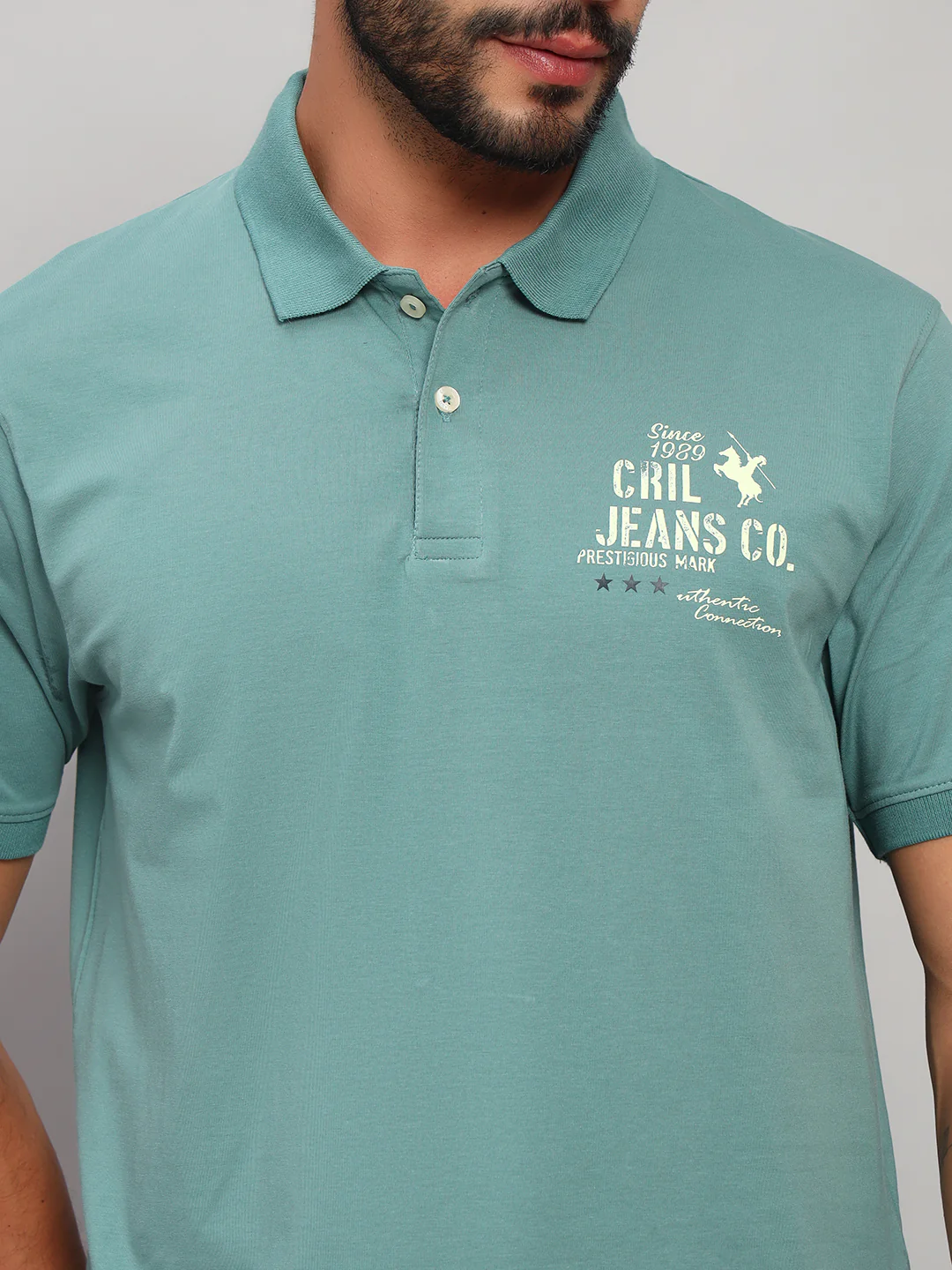 T-Shirt for Men | Breathable & Soft with Color Fastness Regular Fit Polo Neck Cotton Blend Fabric Solid Pattern - Image 7