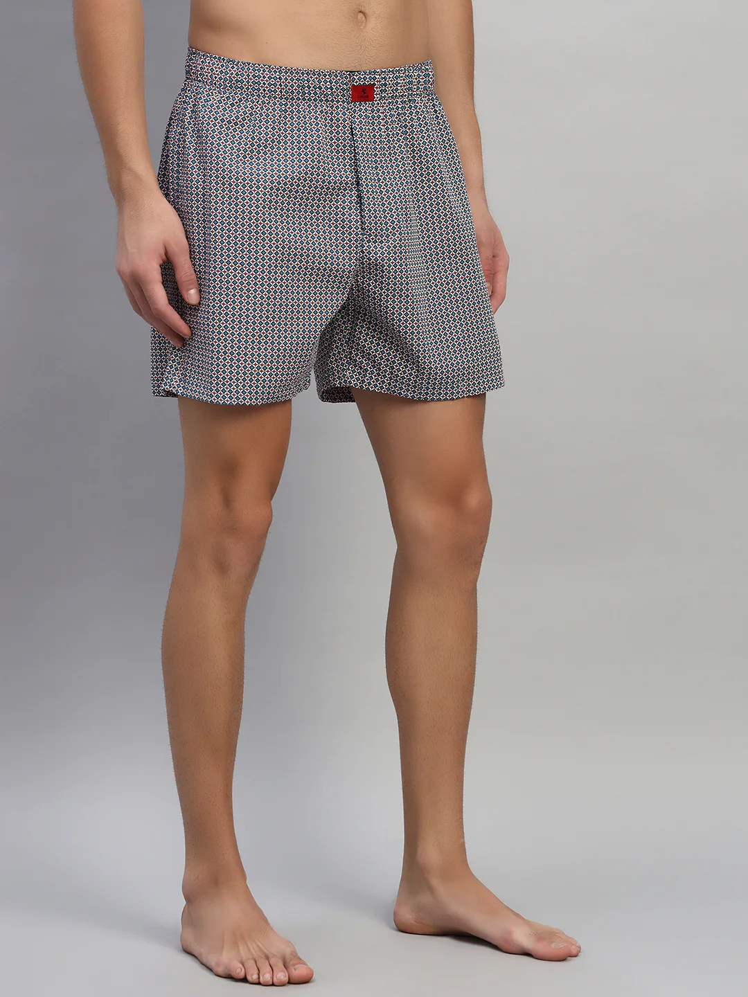 Men's Printed Blue Regular Fit Casual Boxer - Image 6