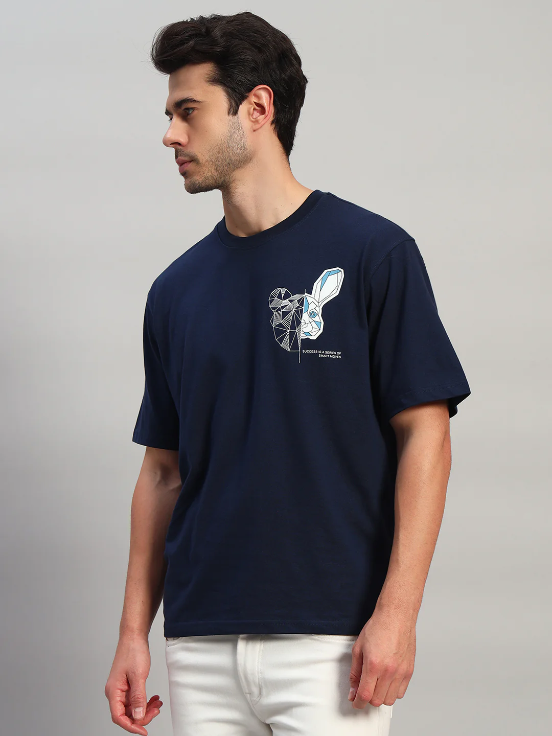 T-Shirt for Men | Breathable & Soft with Color Fastness Regular Fit Round Neck Poly Cotton Fabric Printed Pattern - Image 2