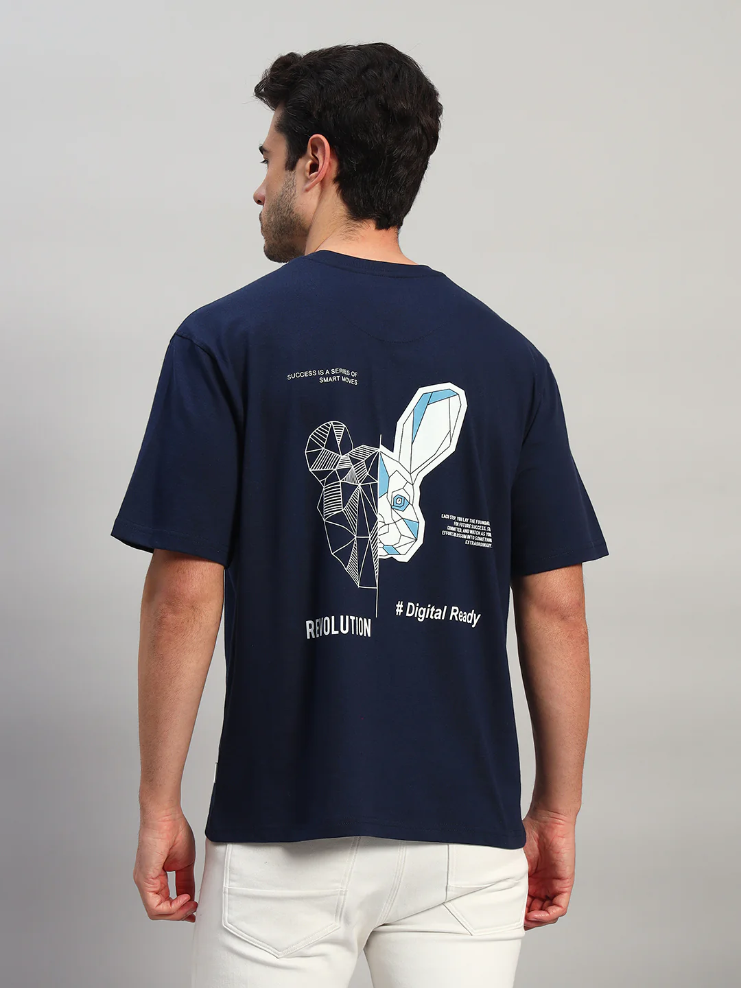 T-Shirt for Men | Breathable & Soft with Color Fastness Regular Fit Round Neck Poly Cotton Fabric Printed Pattern - Image 3