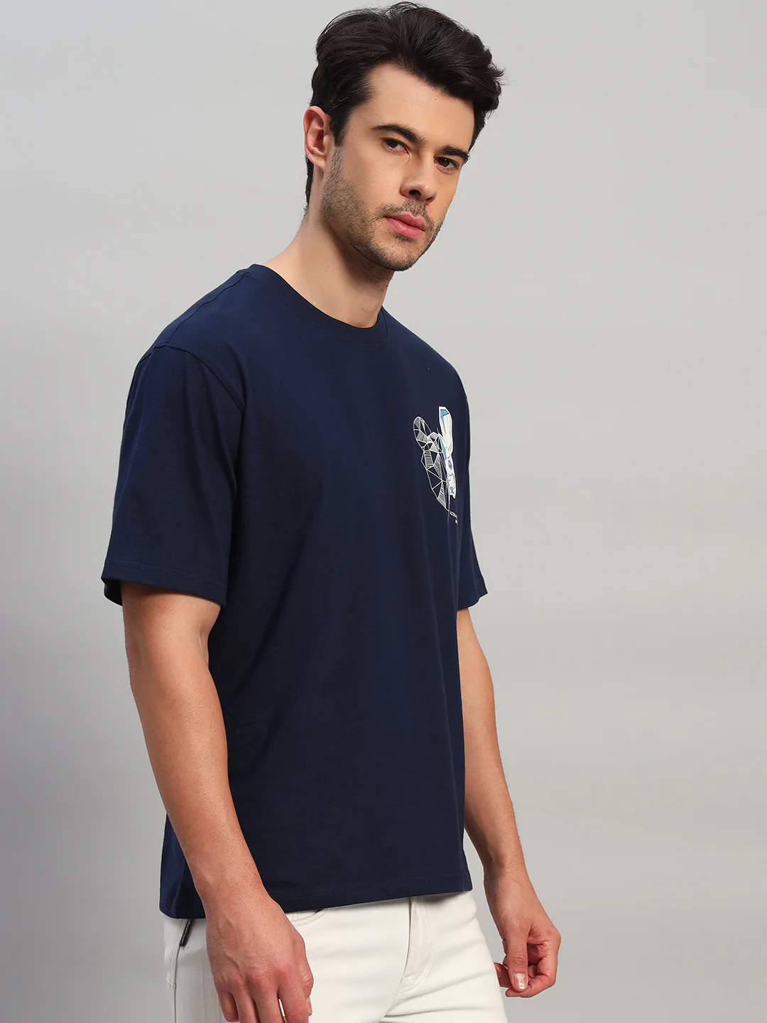T-Shirt for Men | Breathable & Soft with Color Fastness Regular Fit Round Neck Poly Cotton Fabric Printed Pattern - Image 4