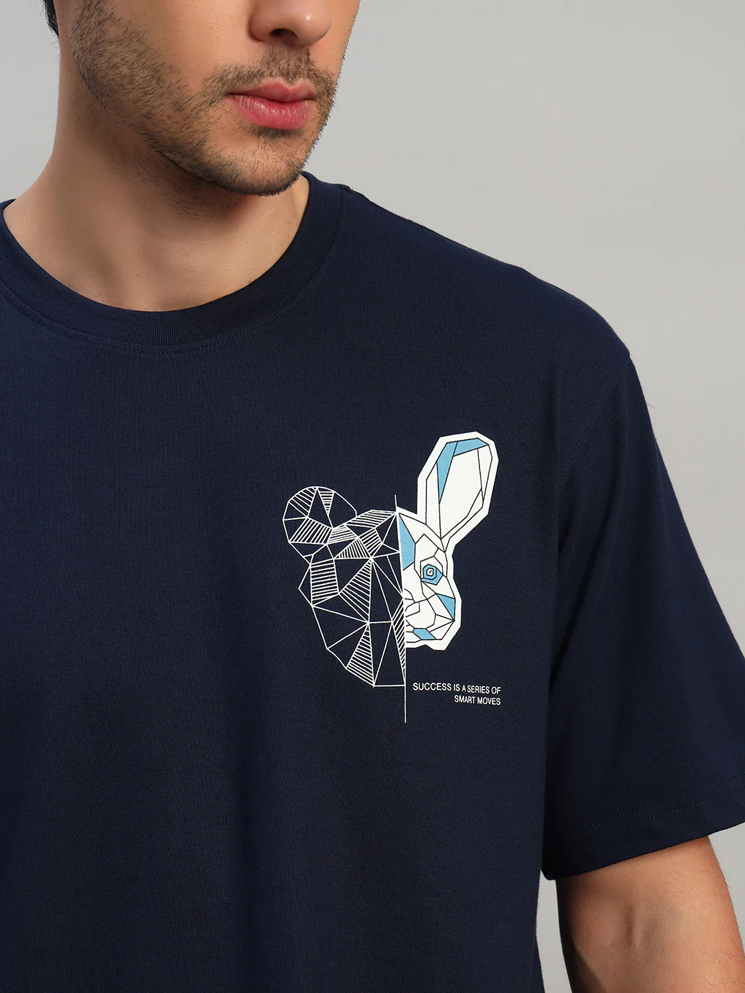 T-Shirt for Men | Breathable & Soft with Color Fastness Regular Fit Round Neck Poly Cotton Fabric Printed Pattern - Image 5