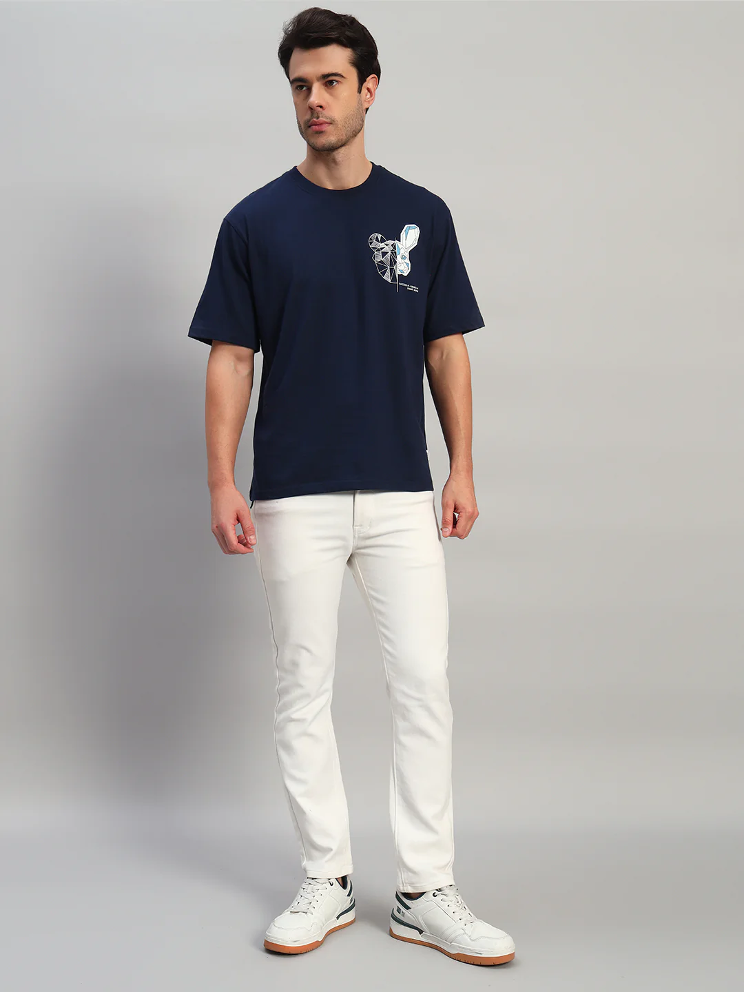 T-Shirt for Men | Breathable & Soft with Color Fastness Regular Fit Round Neck Poly Cotton Fabric Printed Pattern - Image 7