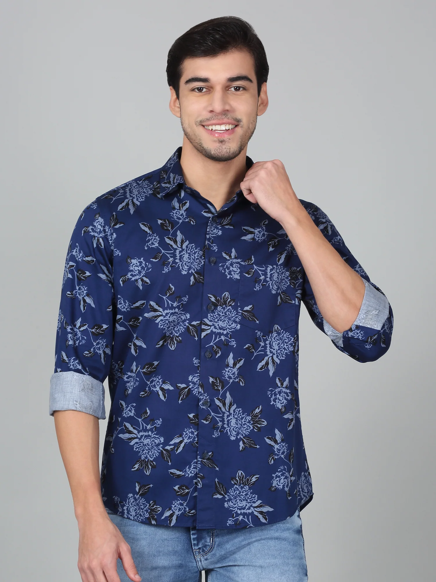 Casual Shirt for Men | Breathable & Soft with Color Fastness Regular Fit Spread Collar Neck Cotton Fabric Printed Pattern - Image 4