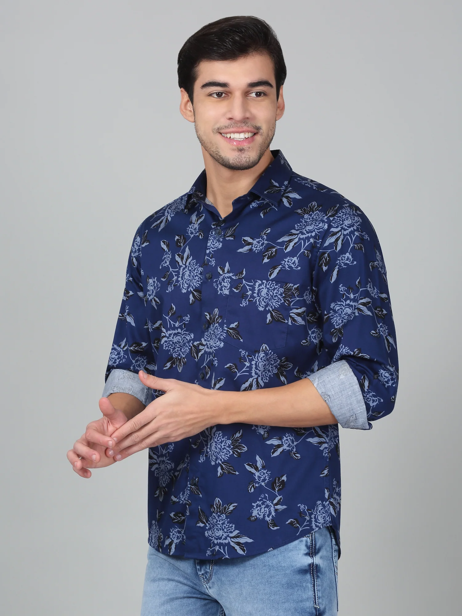 Casual Shirt for Men | Breathable & Soft with Color Fastness Regular Fit Spread Collar Neck Cotton Fabric Printed Pattern - Image 5