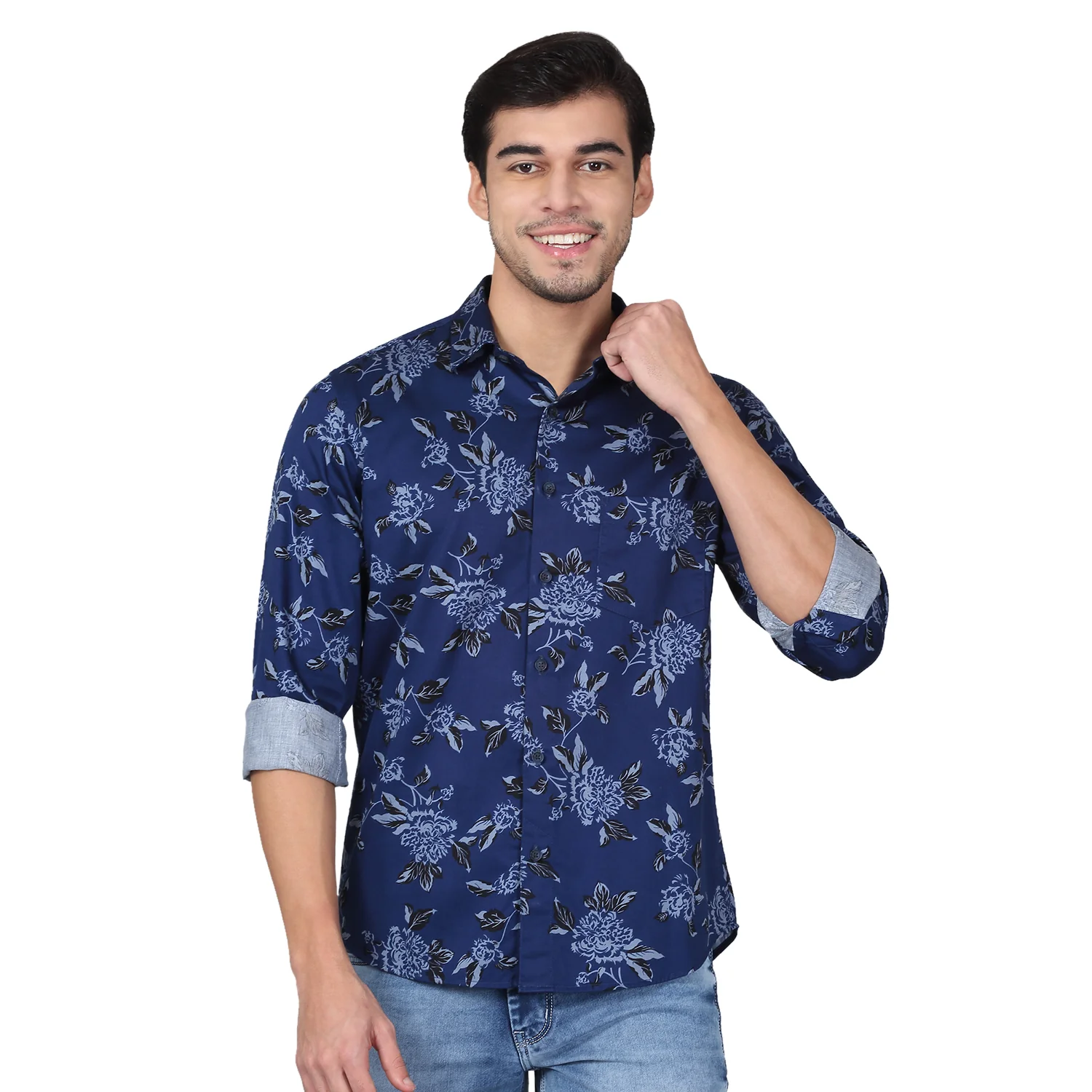 Casual Shirt for Men | Breathable & Soft with Color Fastness Regular Fit Spread Collar Neck Cotton Fabric Printed Pattern - Image 8