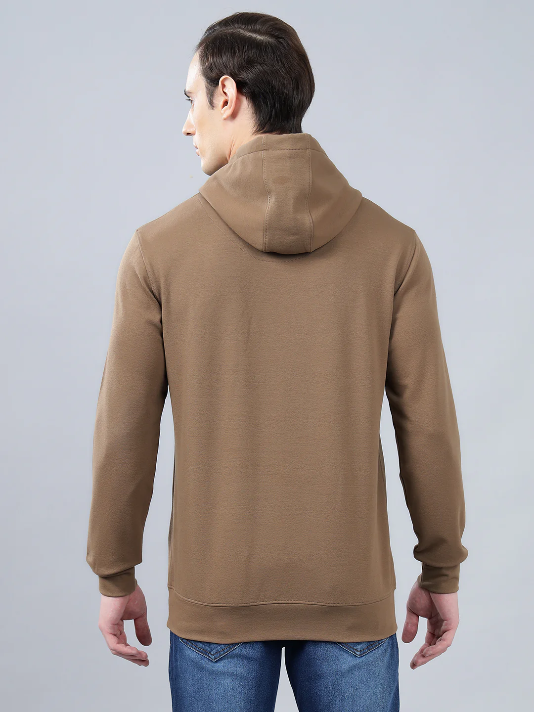 Men's Printed Brown Hoody Neck Sweatshirt - Image 4
