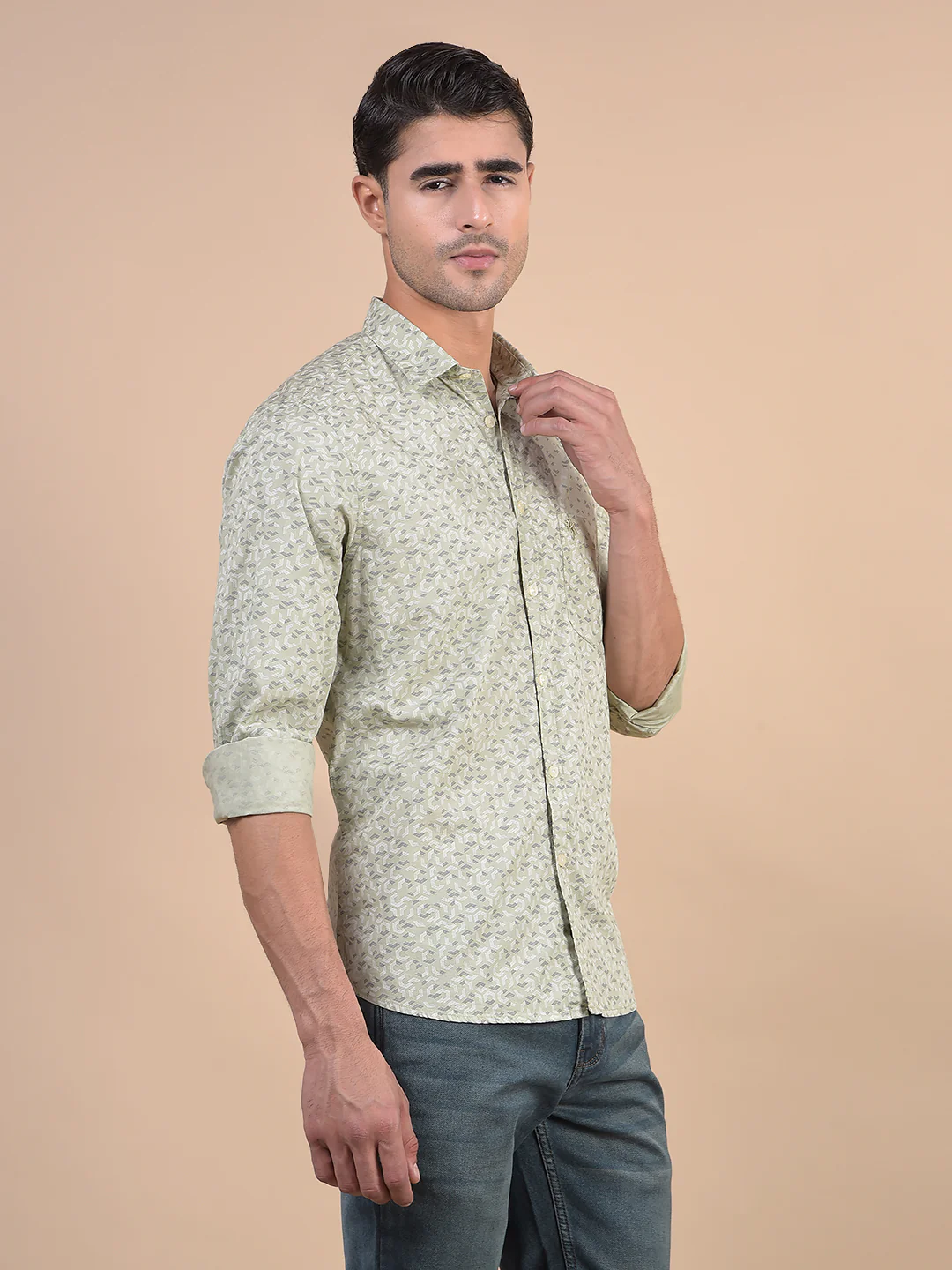 Casual Shirt for Men | Breathable & Soft with Color Fastness Regular Fit Spread Collar Neck Cotton Fabric Printed Pattern - Image 4