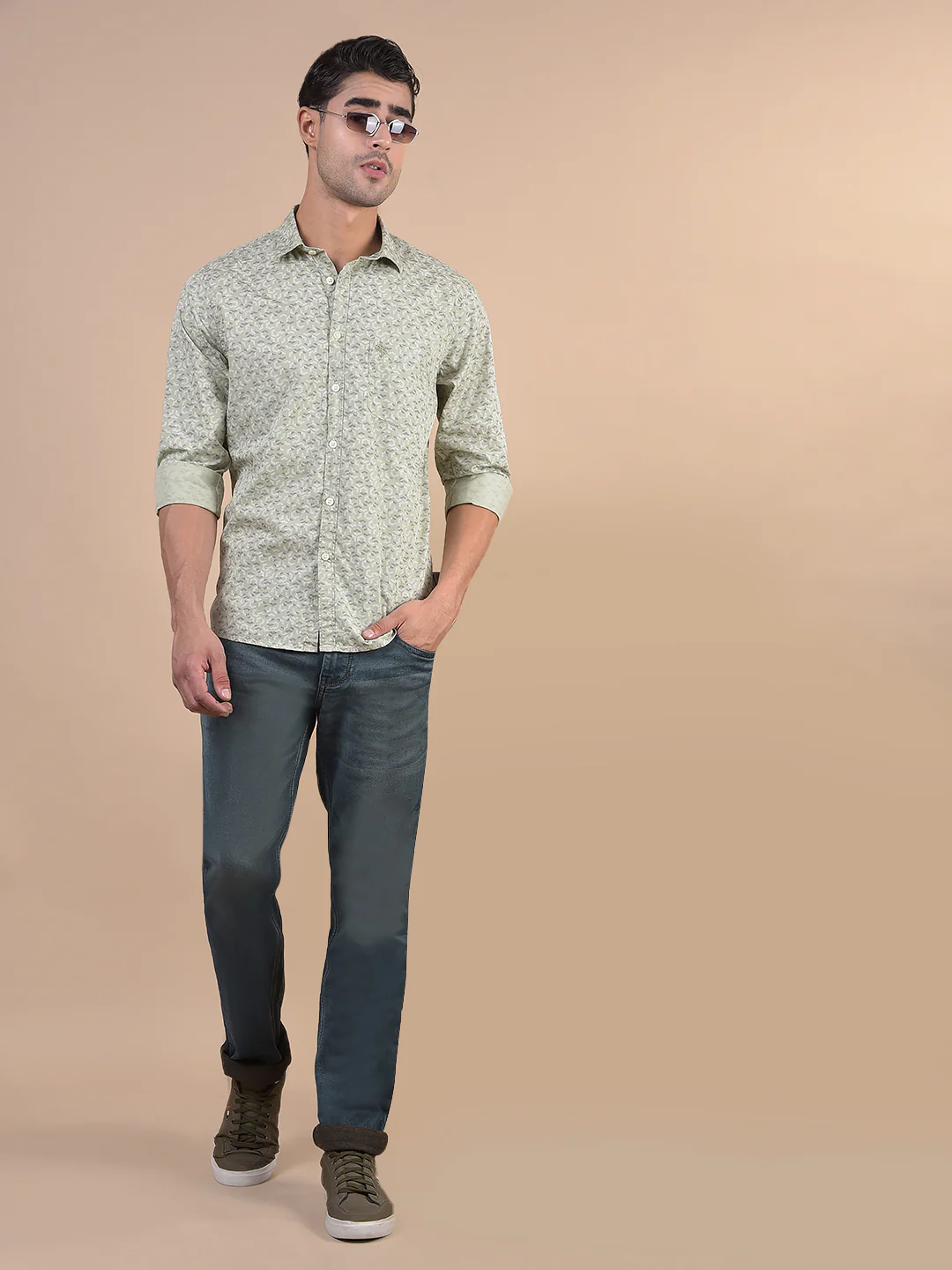 Casual Shirt for Men | Breathable & Soft with Color Fastness Regular Fit Spread Collar Neck Cotton Fabric Printed Pattern - Image 7