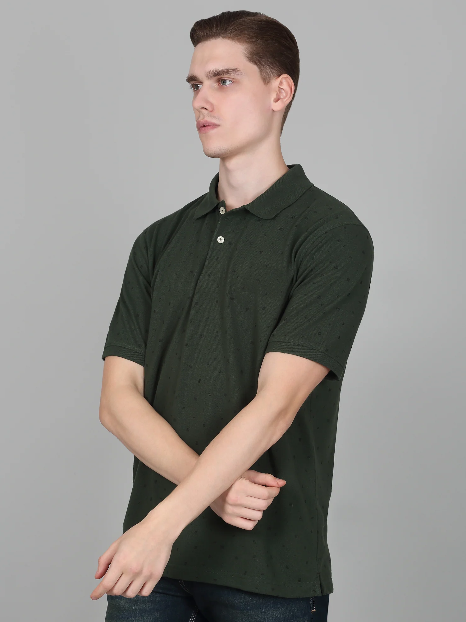 T-Shirt for Men | Breathable & Soft with Color Fastness Regular Fit Polo Neck Poly Cotton Fabric Printed Pattern - Image 3