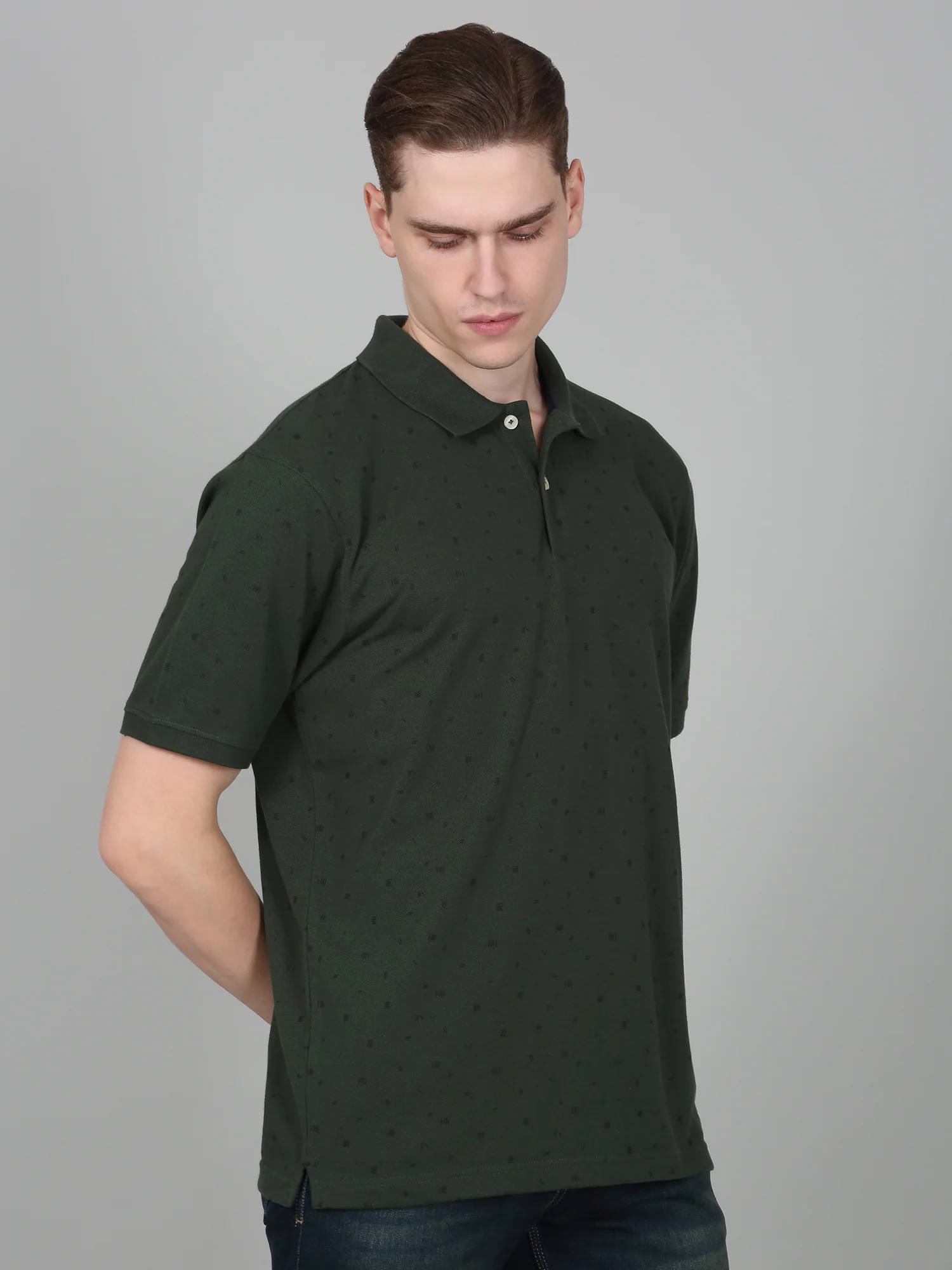 T-Shirt for Men | Breathable & Soft with Color Fastness Regular Fit Polo Neck Poly Cotton Fabric Printed Pattern - Image 4