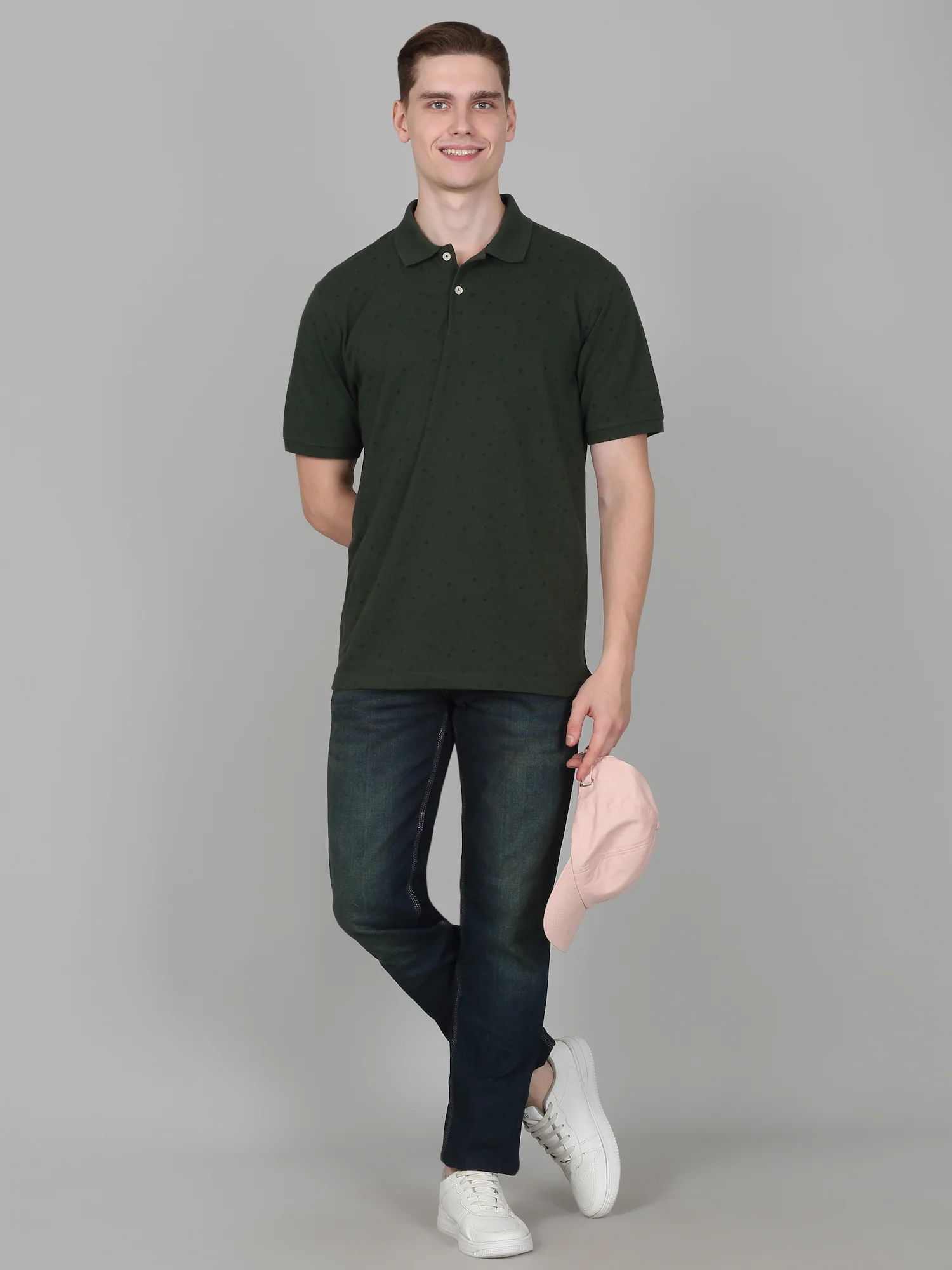 T-Shirt for Men | Breathable & Soft with Color Fastness Regular Fit Polo Neck Poly Cotton Fabric Printed Pattern - Image 7