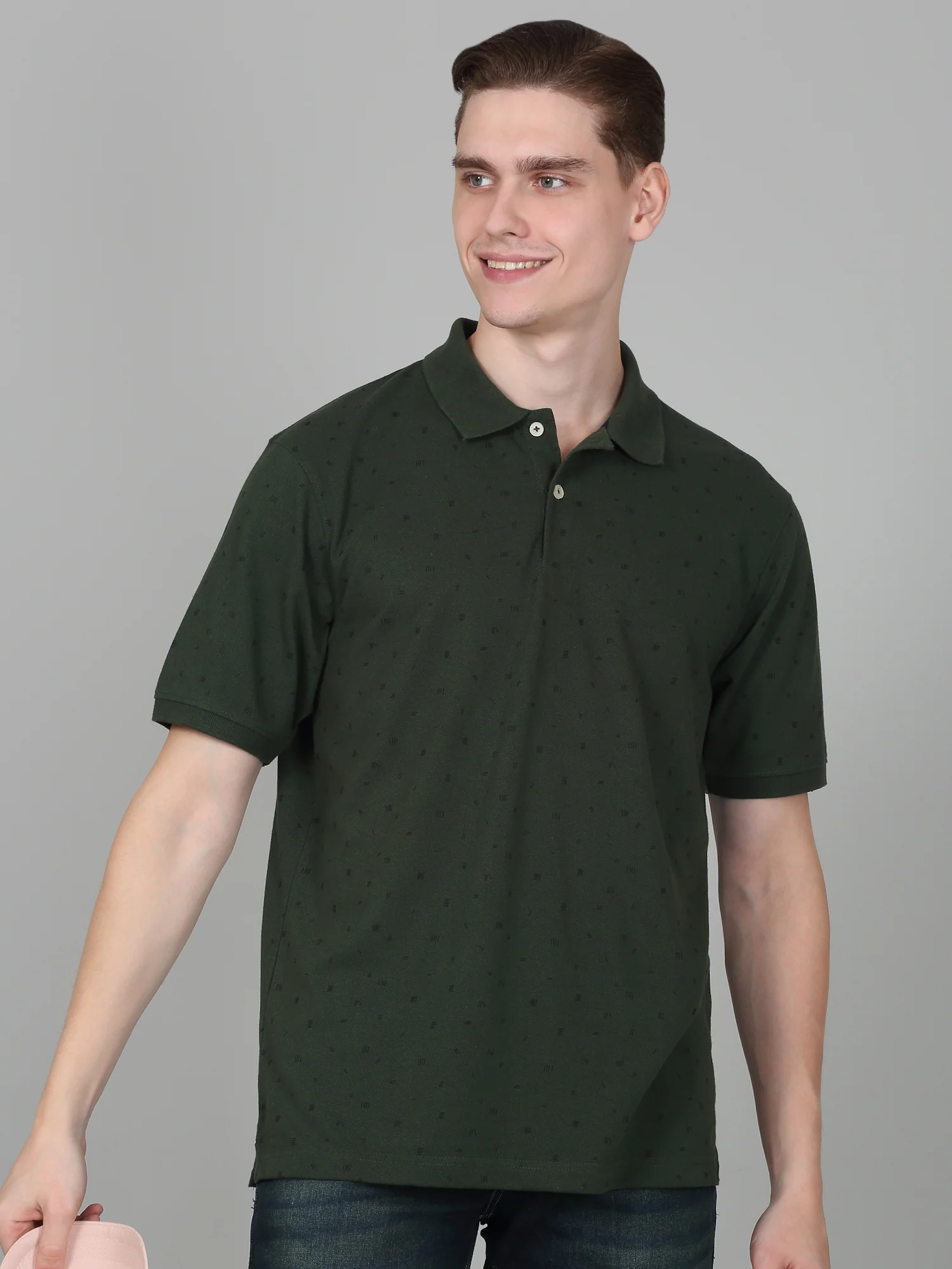 T-Shirt for Men | Breathable & Soft with Color Fastness Regular Fit Polo Neck Poly Cotton Fabric Printed Pattern - Image 8