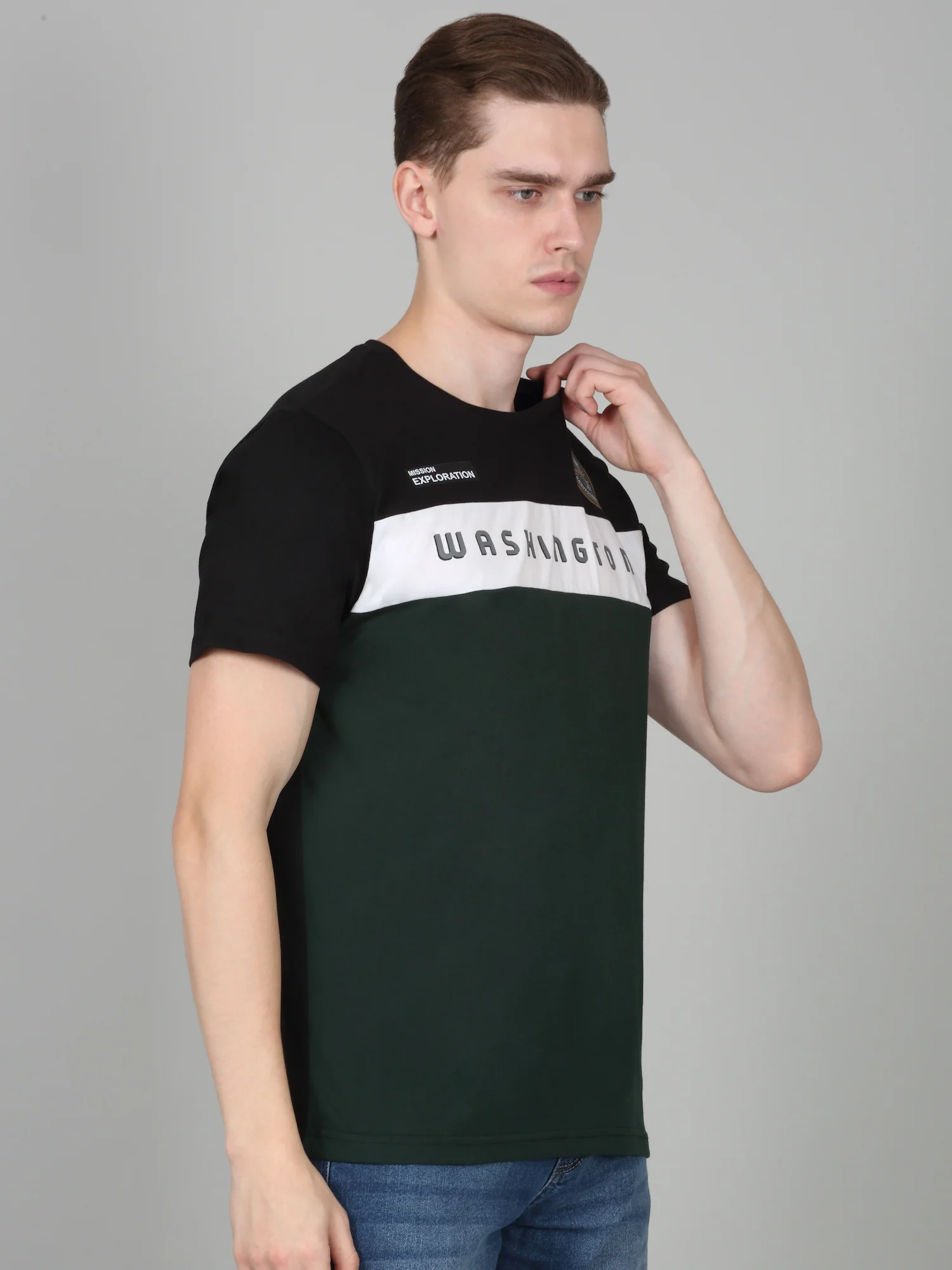 T-Shirt for Men | Breathable & Soft with Color Fastness Regular Fit Round Neck Poly Cotton Fabric Printed Pattern - Image 4