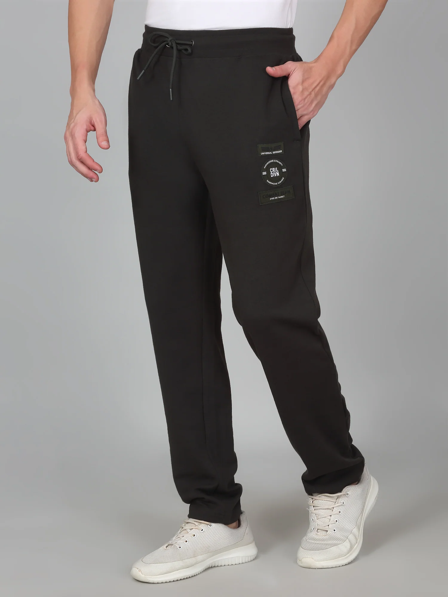Men's Printed Green Regular Fit Casual Track Pant - Image 3