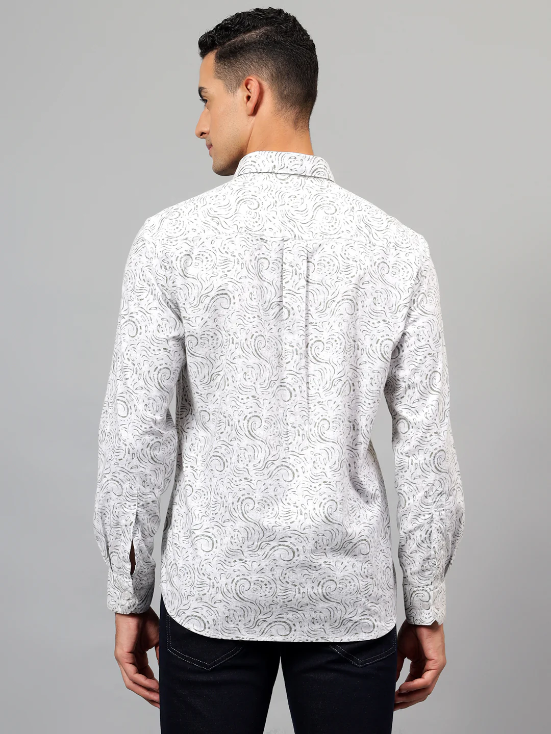 Casual Shirt for Men | Breathable & Soft with Color Fastness Regular Fit Spread Collar Neck Cotton Fabric Printed Pattern - Image 5
