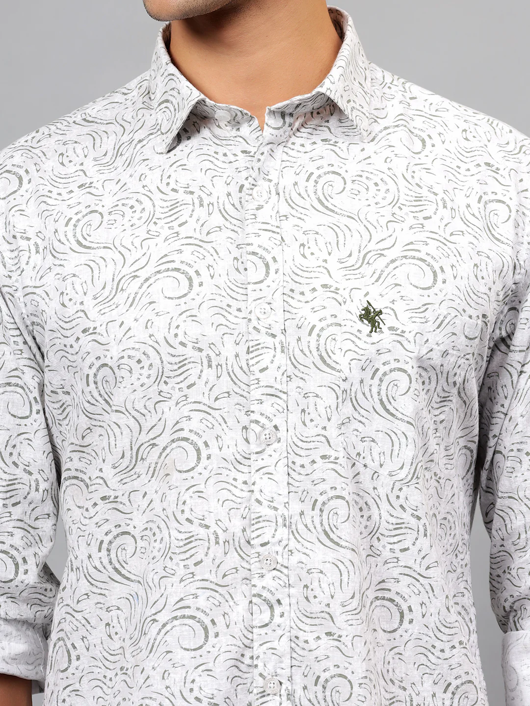 Casual Shirt for Men | Breathable & Soft with Color Fastness Regular Fit Spread Collar Neck Cotton Fabric Printed Pattern - Image 6