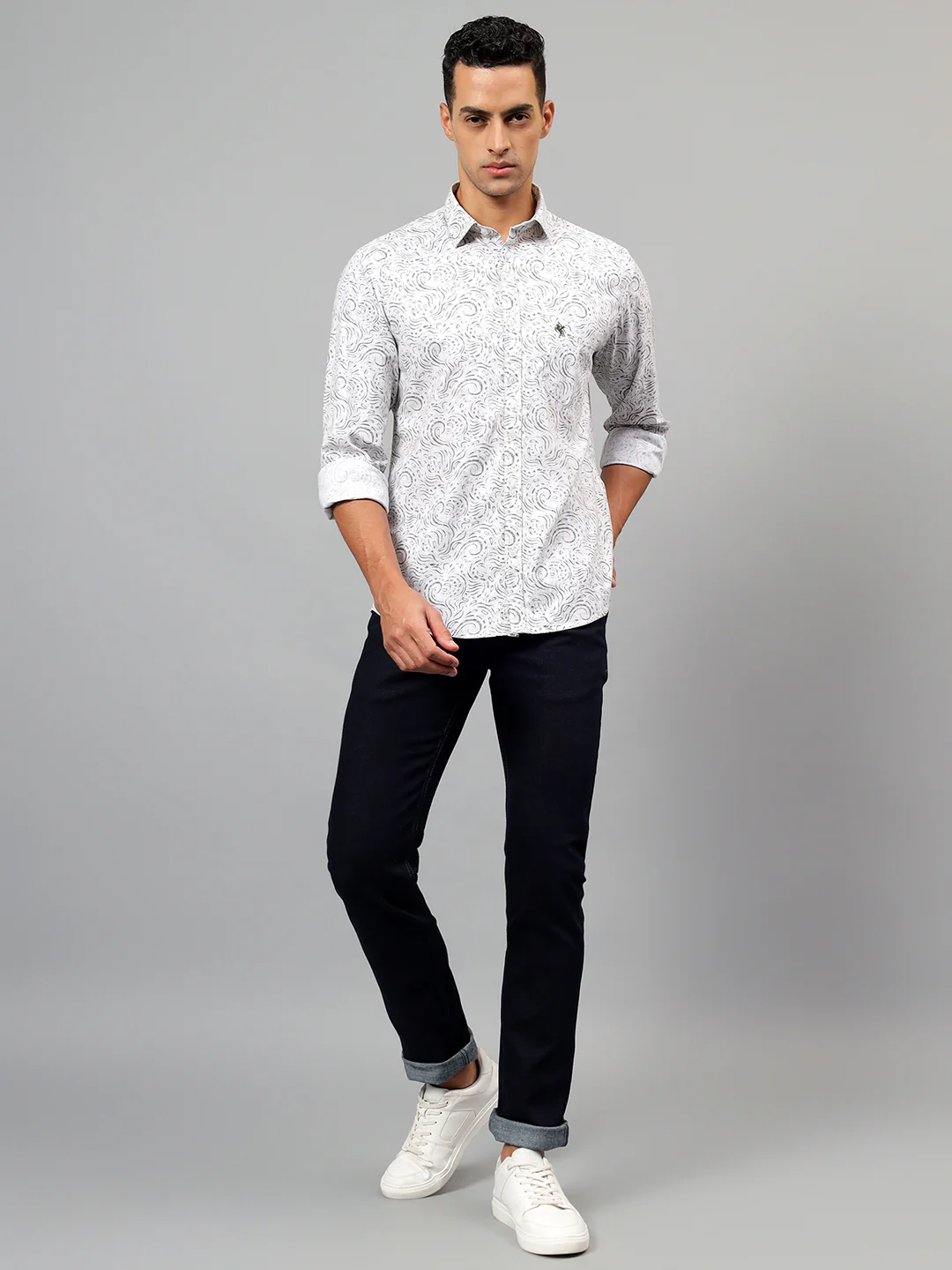 Casual Shirt for Men | Breathable & Soft with Color Fastness Regular Fit Spread Collar Neck Cotton Fabric Printed Pattern - Image 7