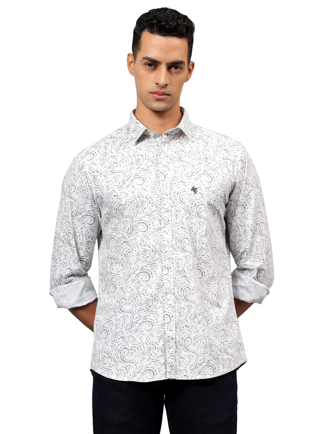 Casual Shirt for Men | Breathable & Soft with Color Fastness Regular Fit Spread Collar Neck Cotton Fabric Printed Pattern - Image 8