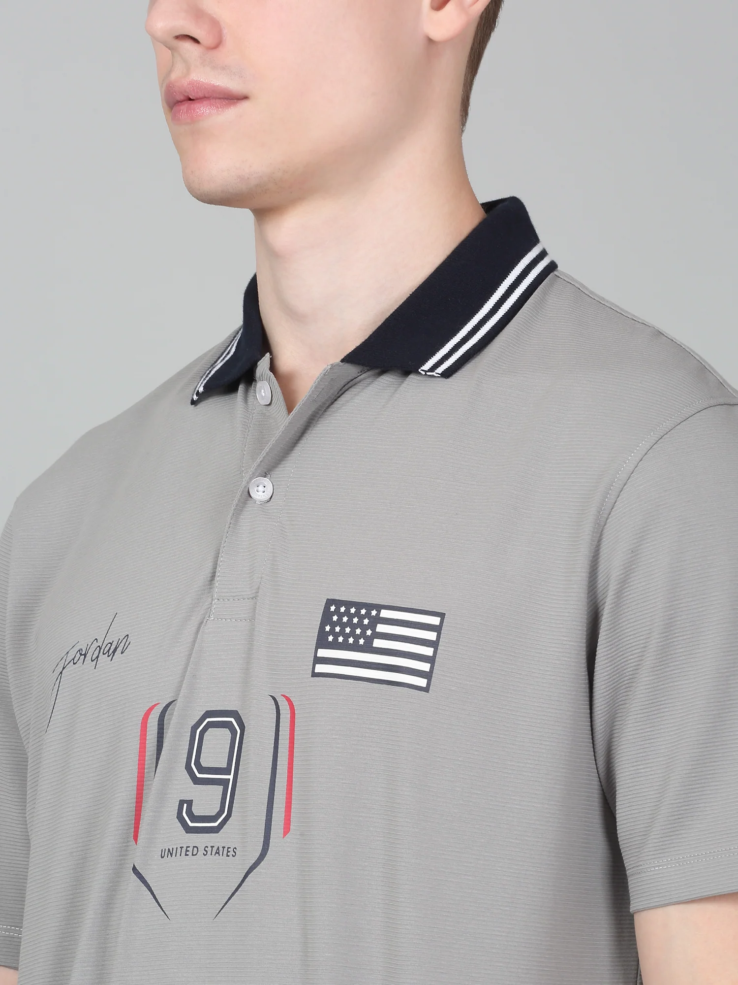 T-Shirt for Men | Breathable & Soft with Color Fastness Regular Fit Polo Neck Cotton Blend Fabric Printed Pattern - Image 4