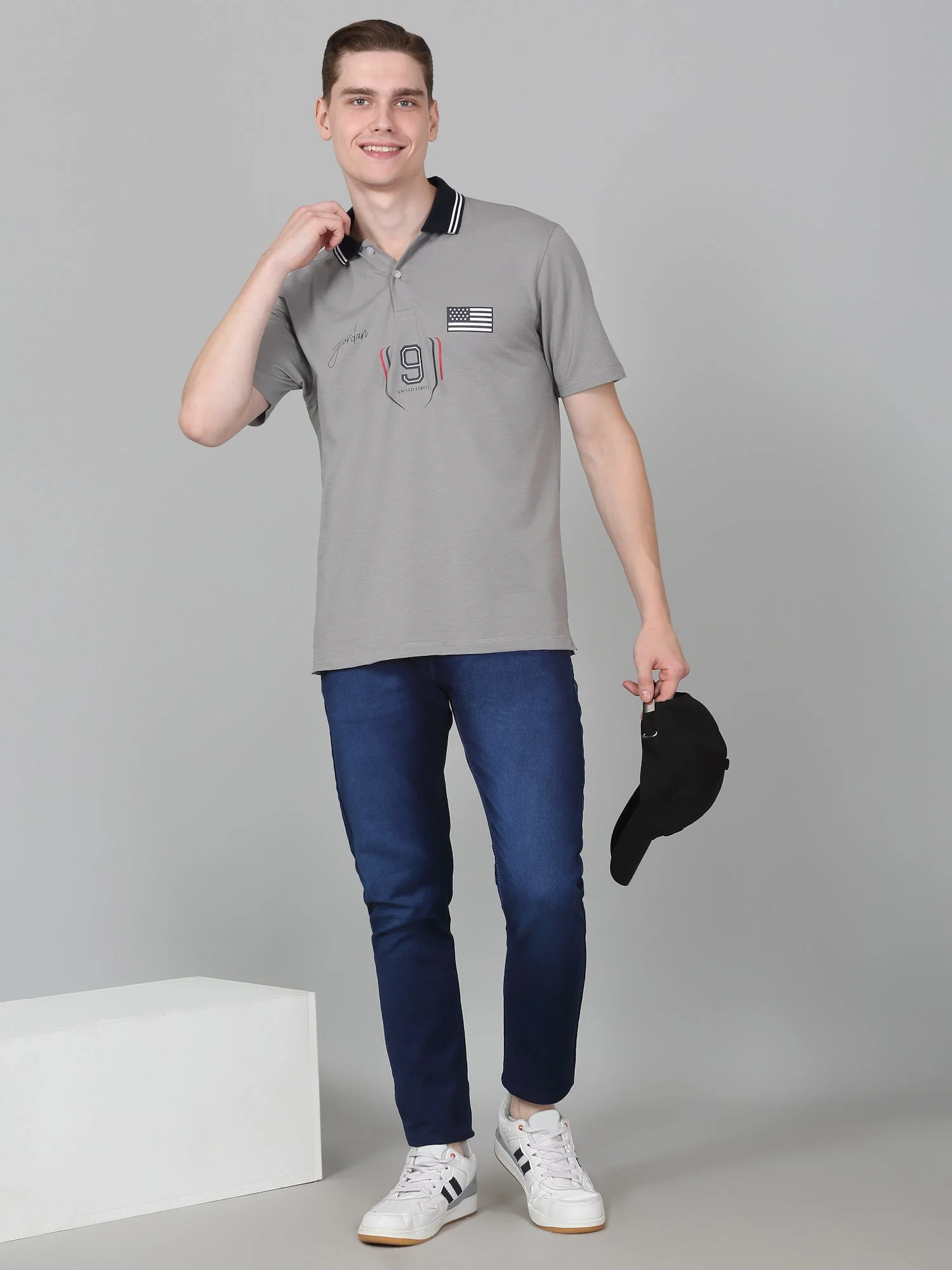 T-Shirt for Men | Breathable & Soft with Color Fastness Regular Fit Polo Neck Cotton Blend Fabric Printed Pattern - Image 5