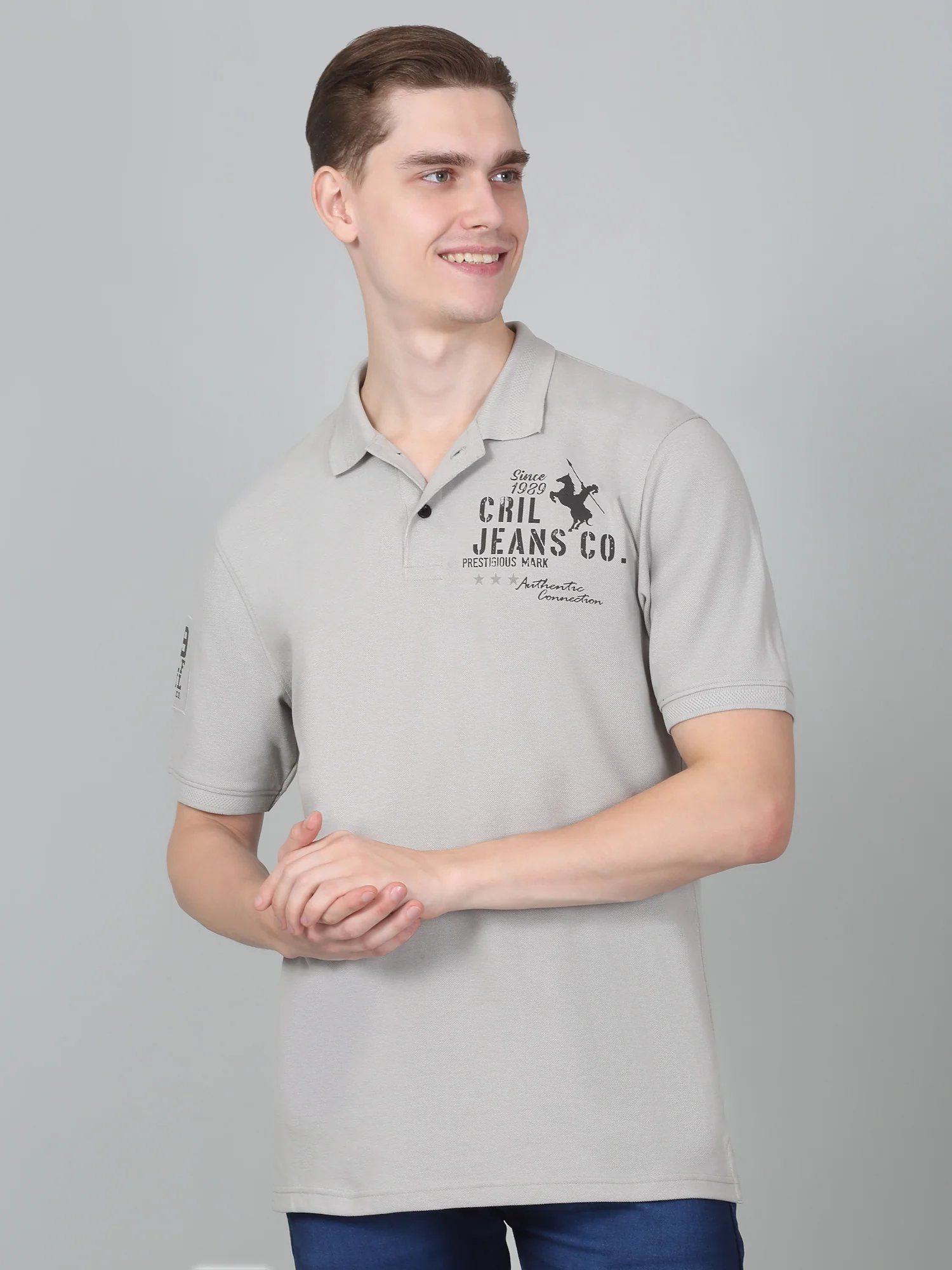 T-Shirt for Men | Breathable & Soft with Color Fastness Regular Fit Polo Neck Poly Cotton Fabric Printed Pattern - Image 2